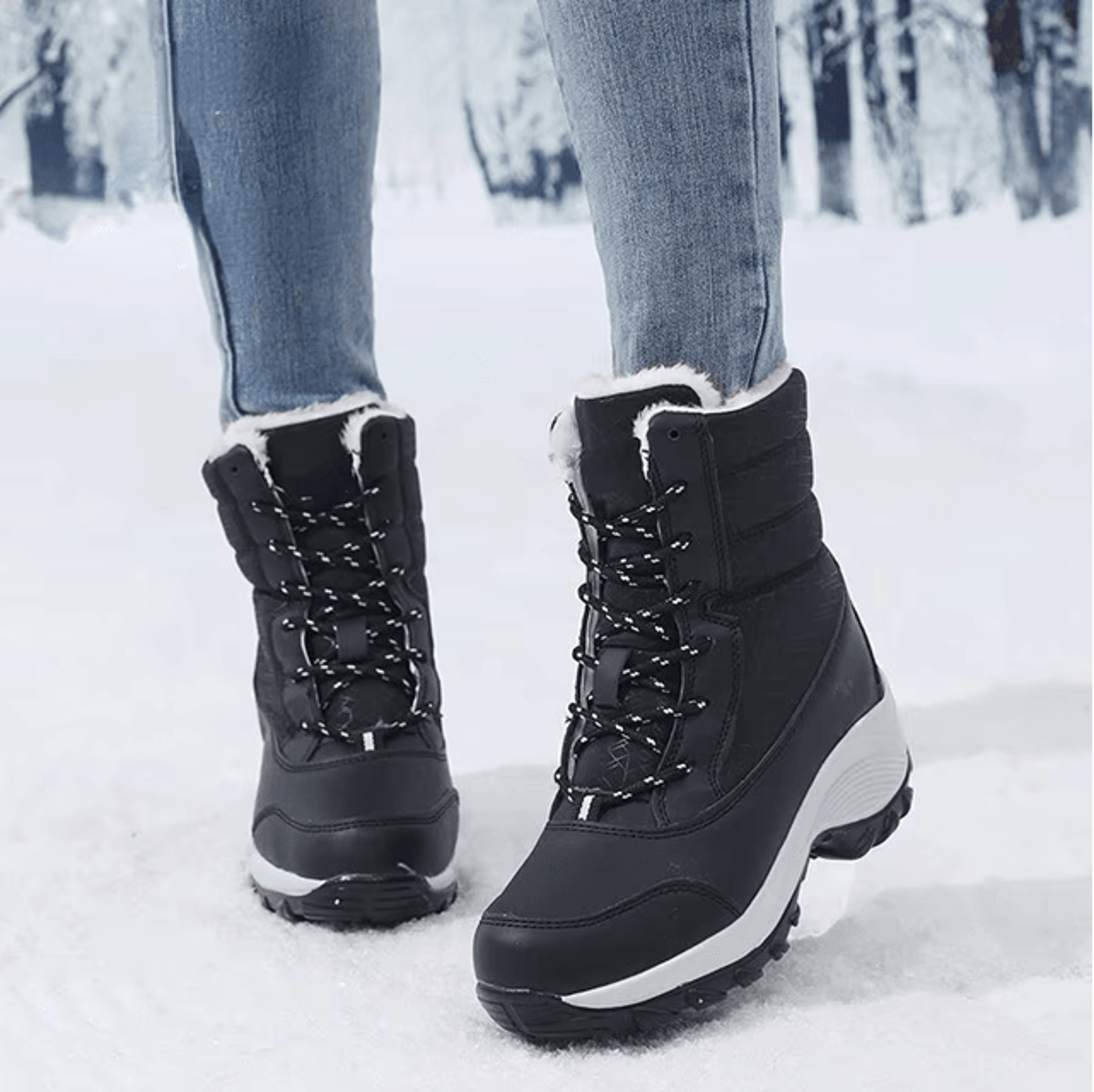 womens waterproof winter snow boots with fur lining