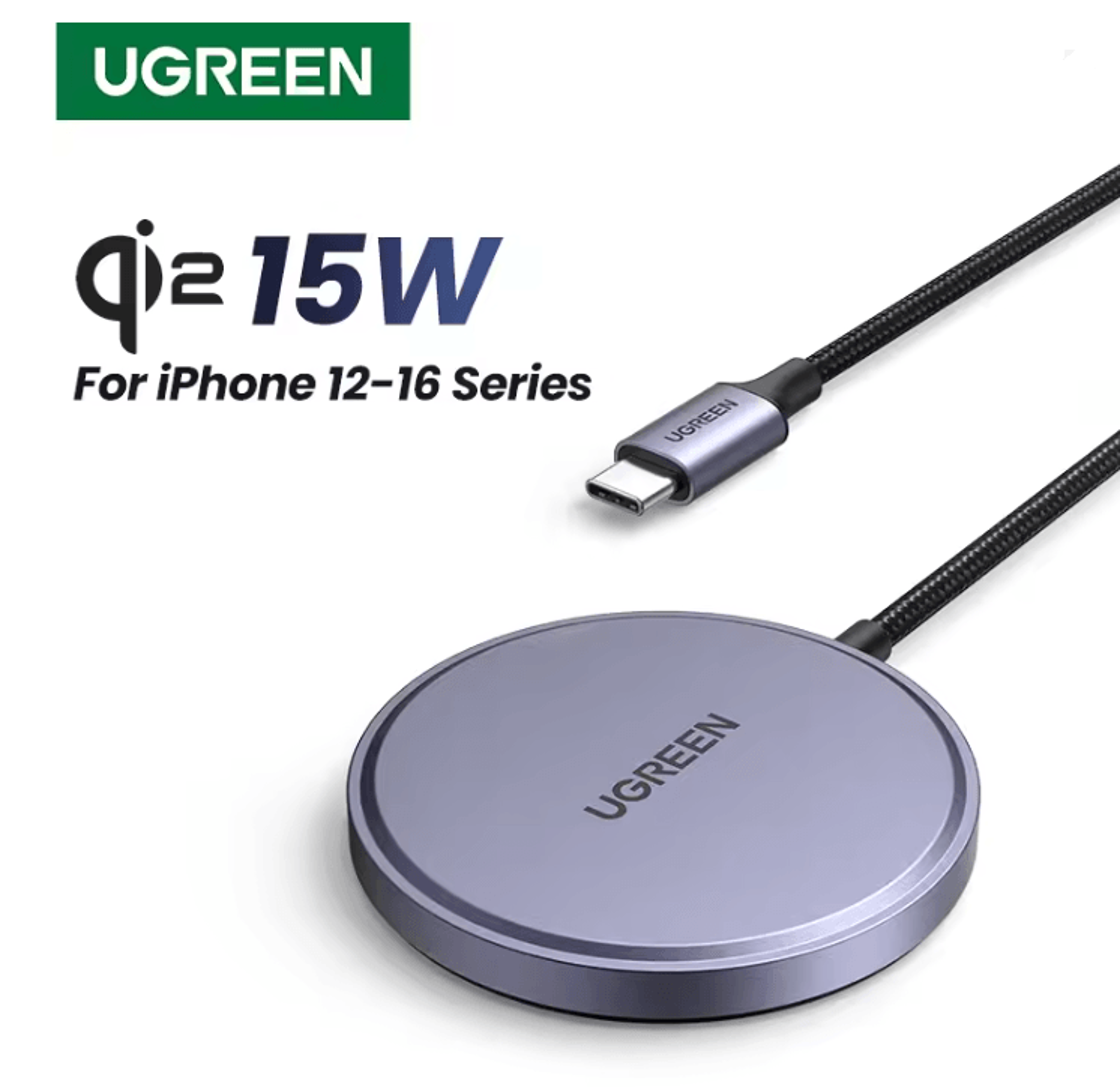 ugreen qi2 15w magnetic wireless charger for iphone