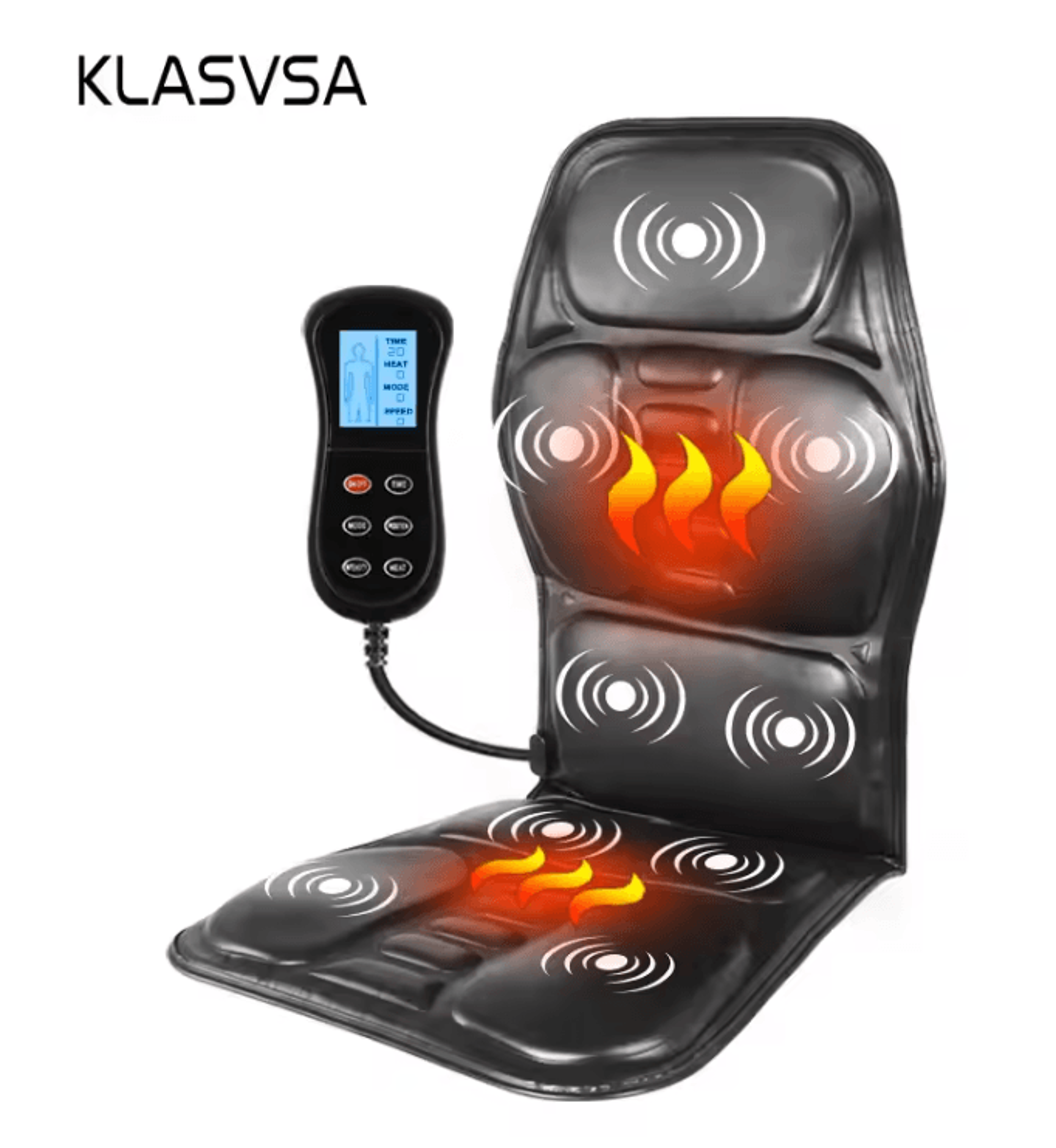 electric back massager chair cushion with heat and vibration for home car and office