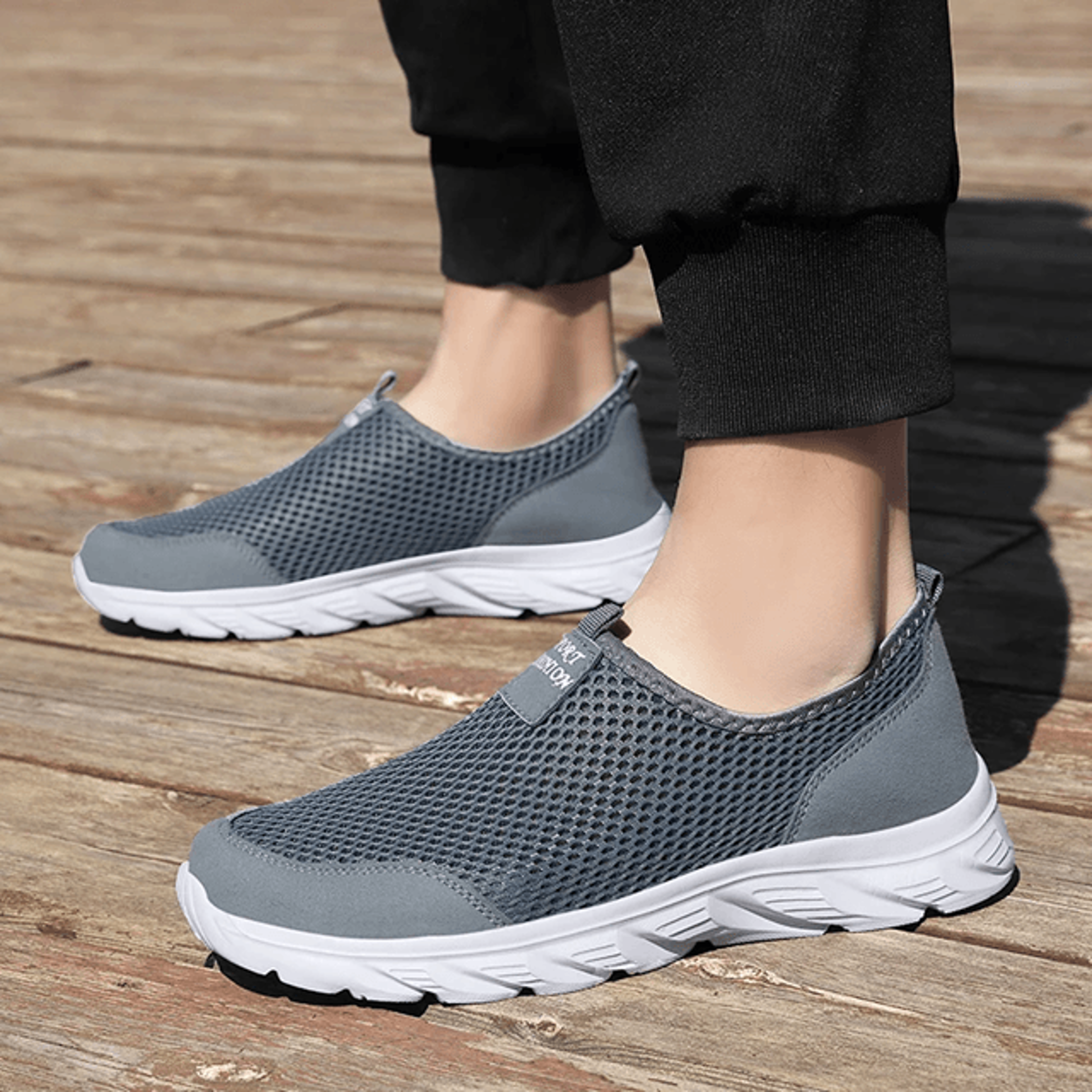 lightweight breathable casual sneakers for men slip on walking shoes