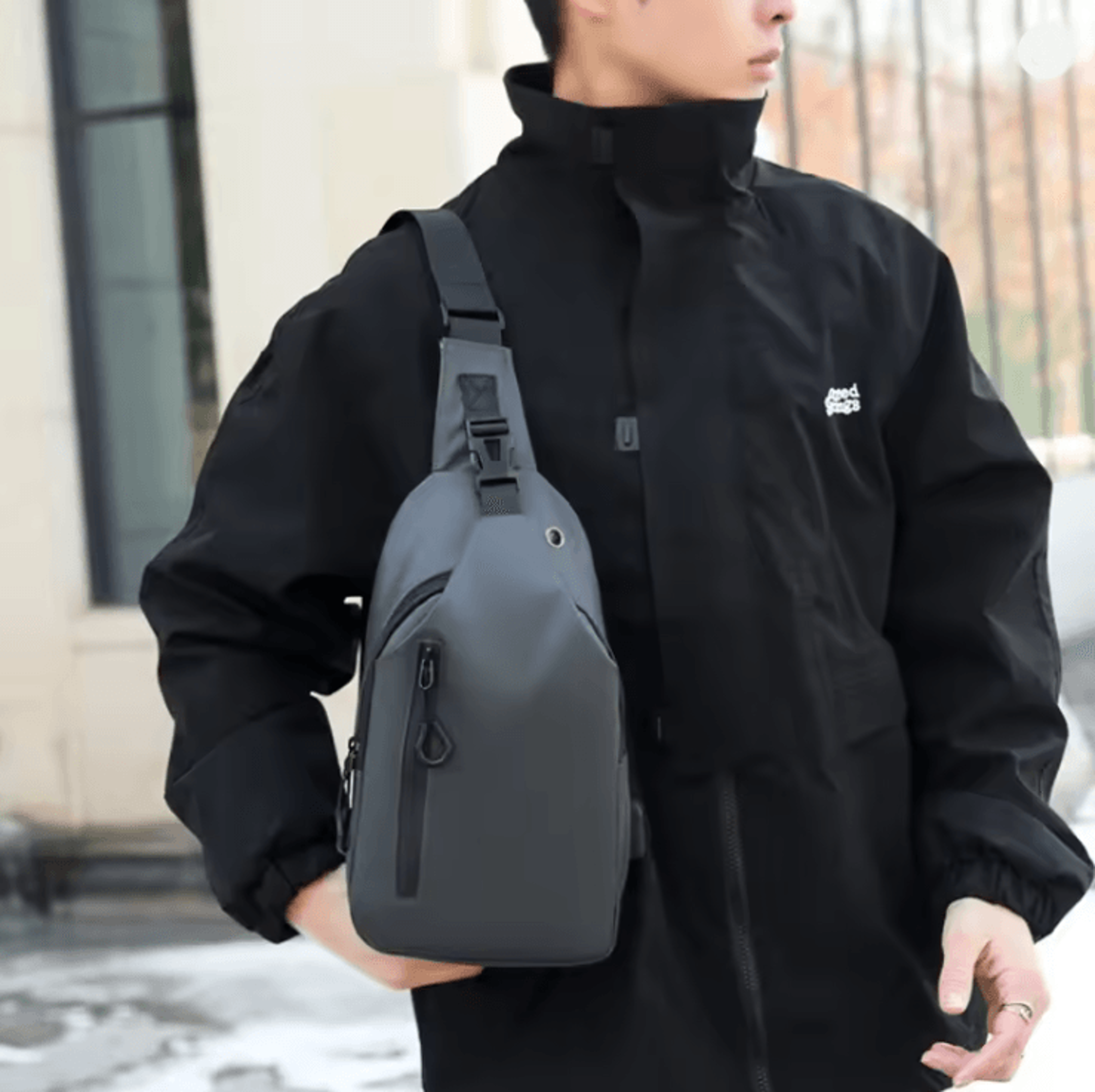 men chest bag with usb charging casual crossbody shoulder bag