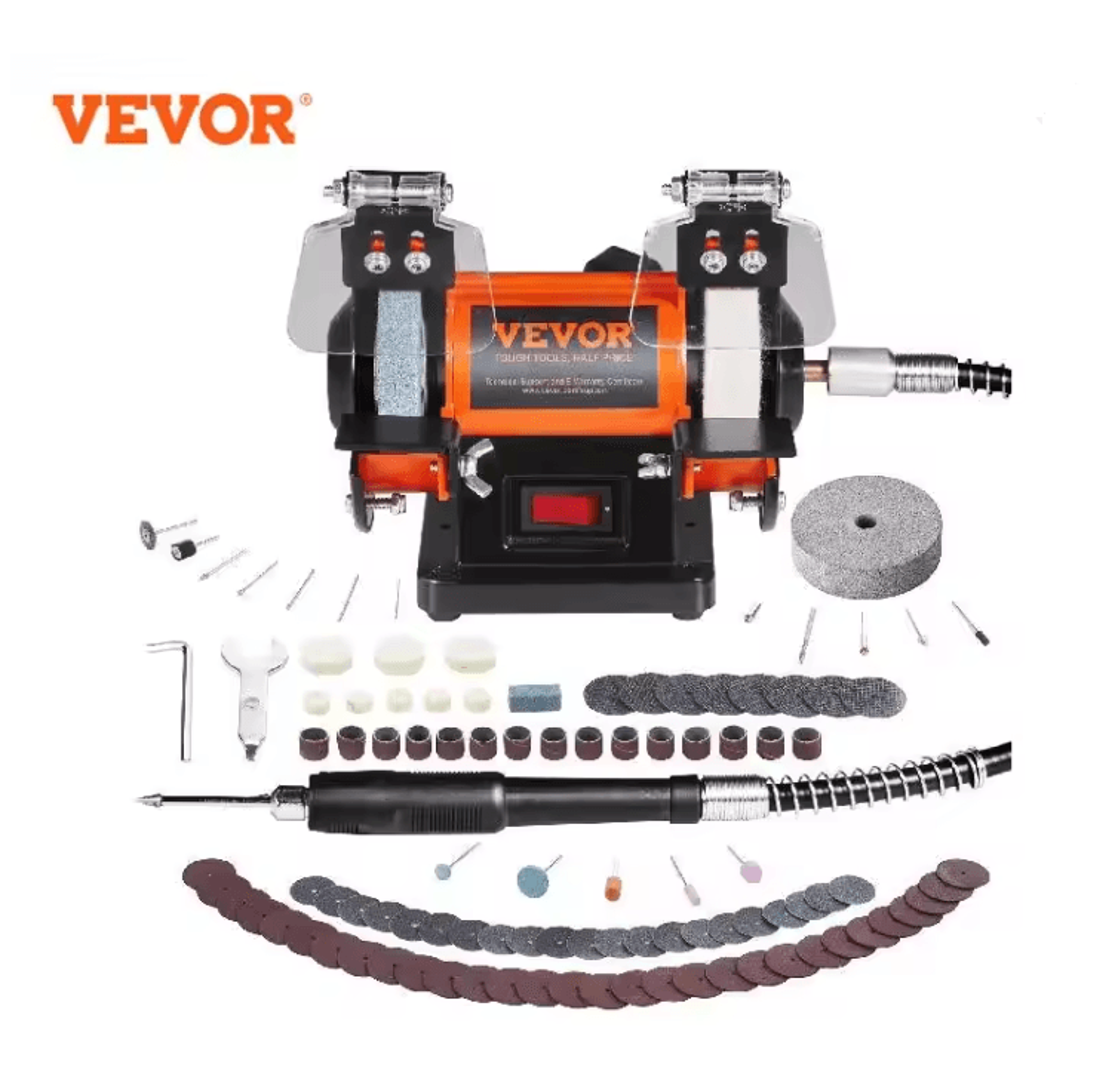 vevor jewelry polisher buffer mini bench grinder for gemstones and metal