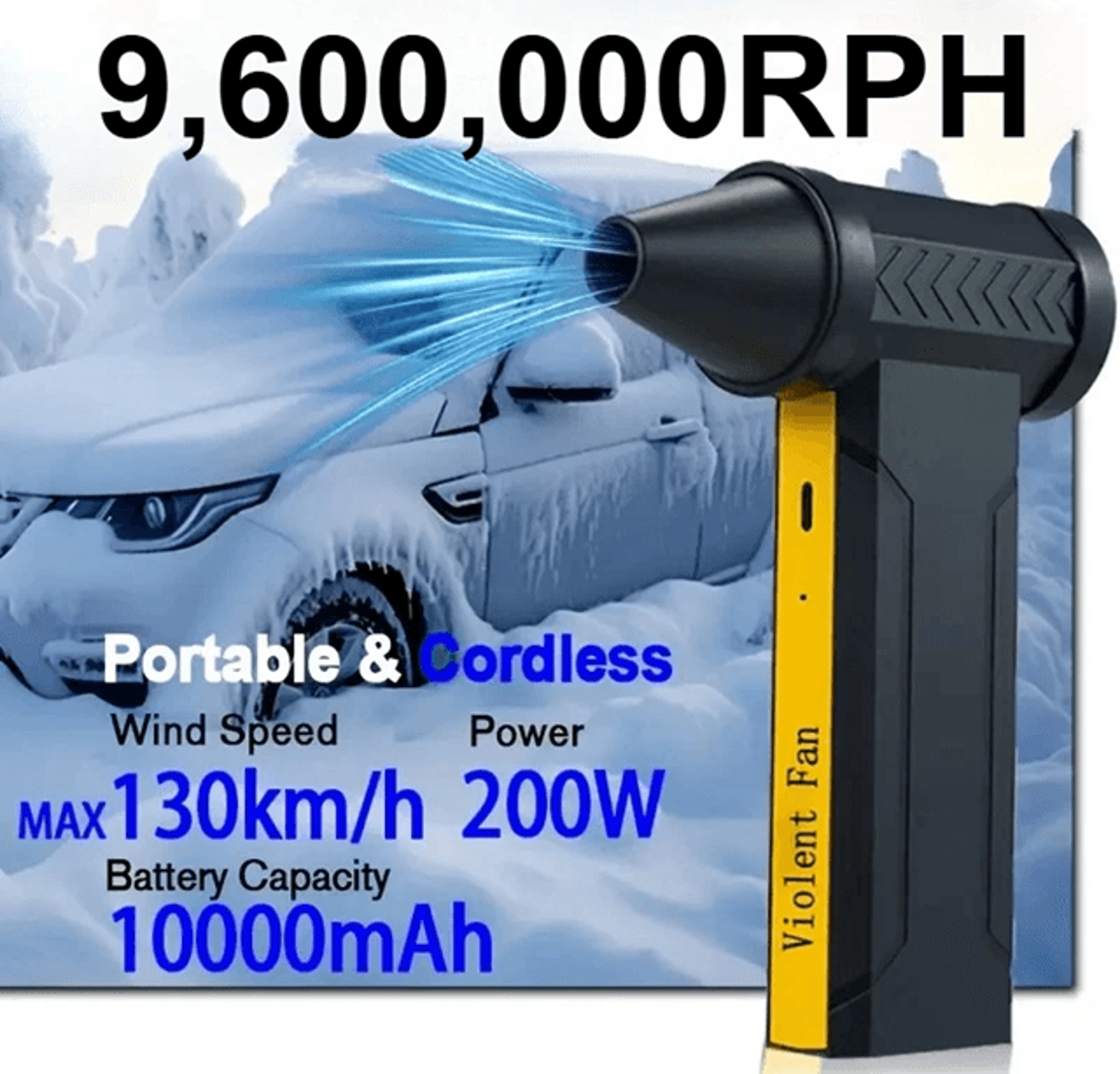 rechargeable electric turbo jet fan high speed dust blower with brushless motor