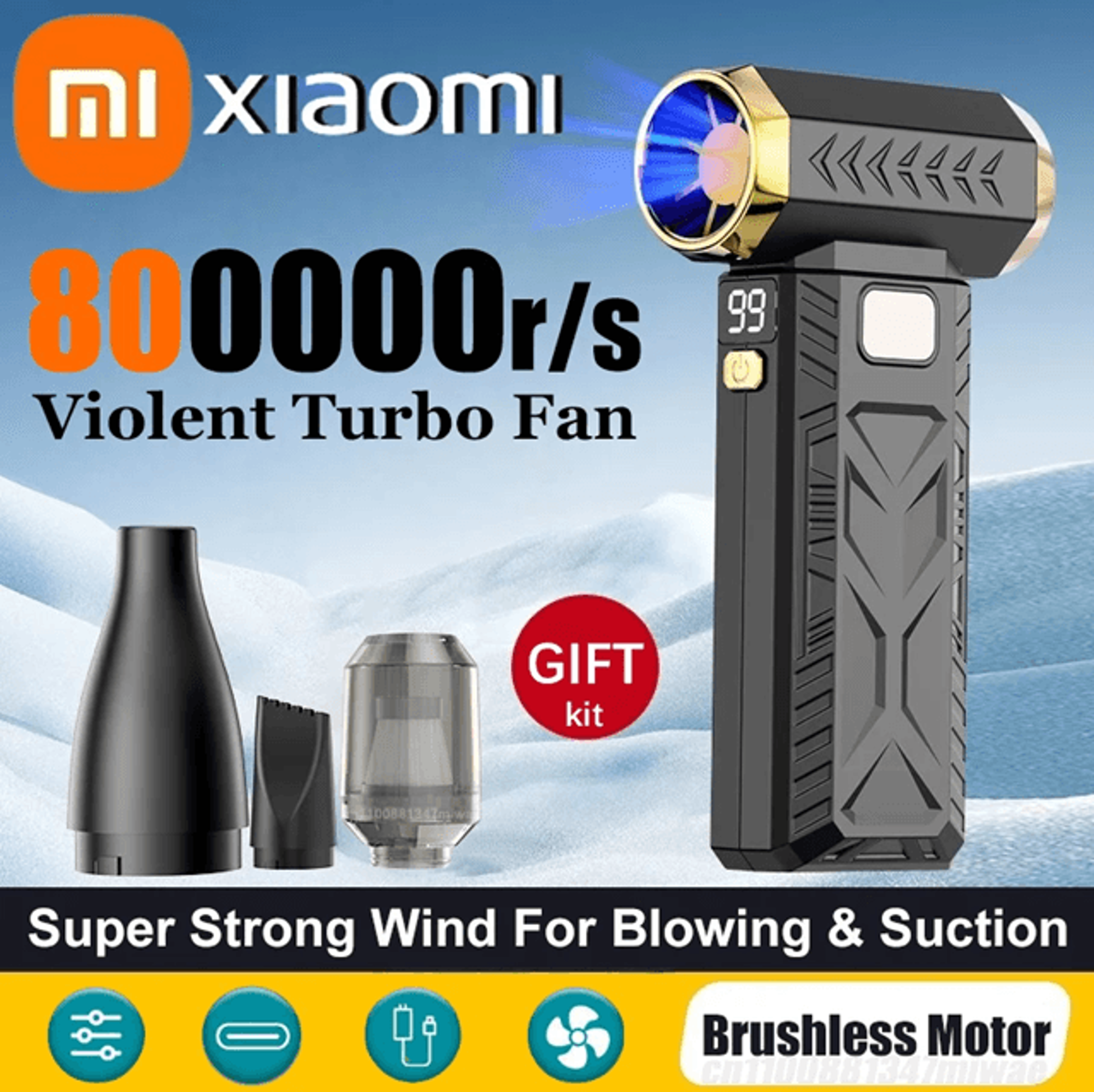 xiaomi 2 in 1 air blower and vacuum powerful dust cleaner with brushless motor