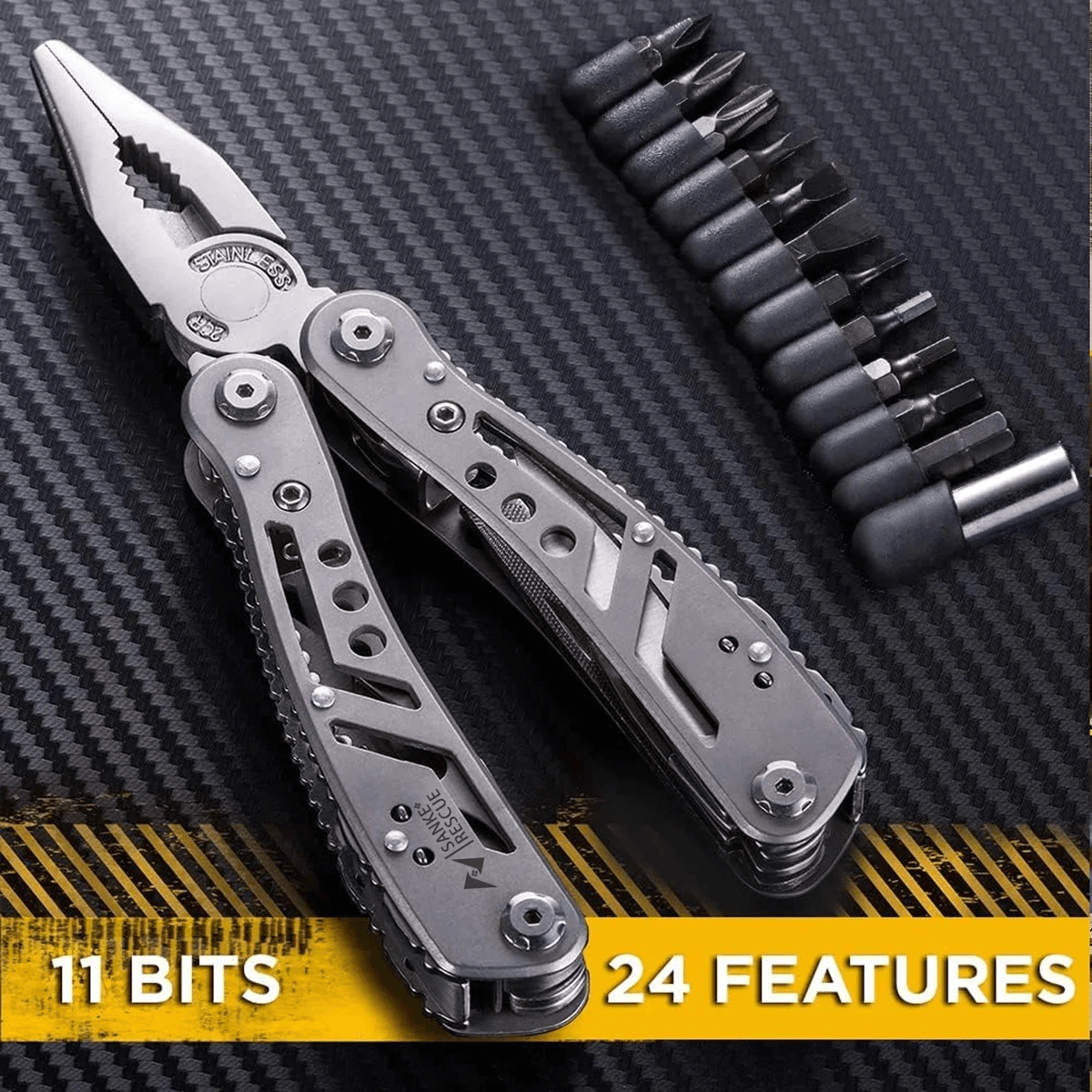 24 in 1 multitool pliers survival camping and hunting gear for men