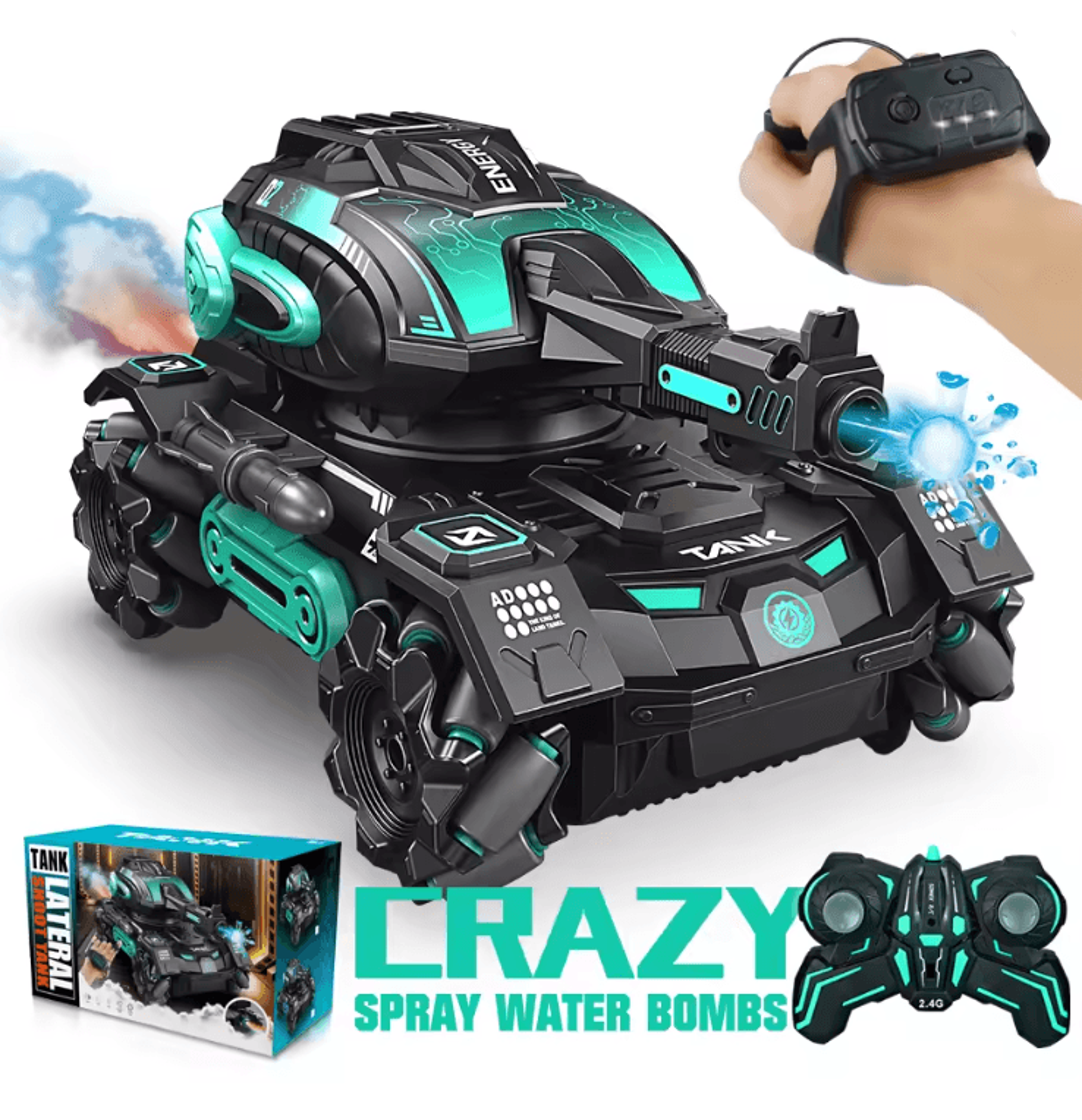rc stunt car with water spray tank and 2.4g remote control for kids