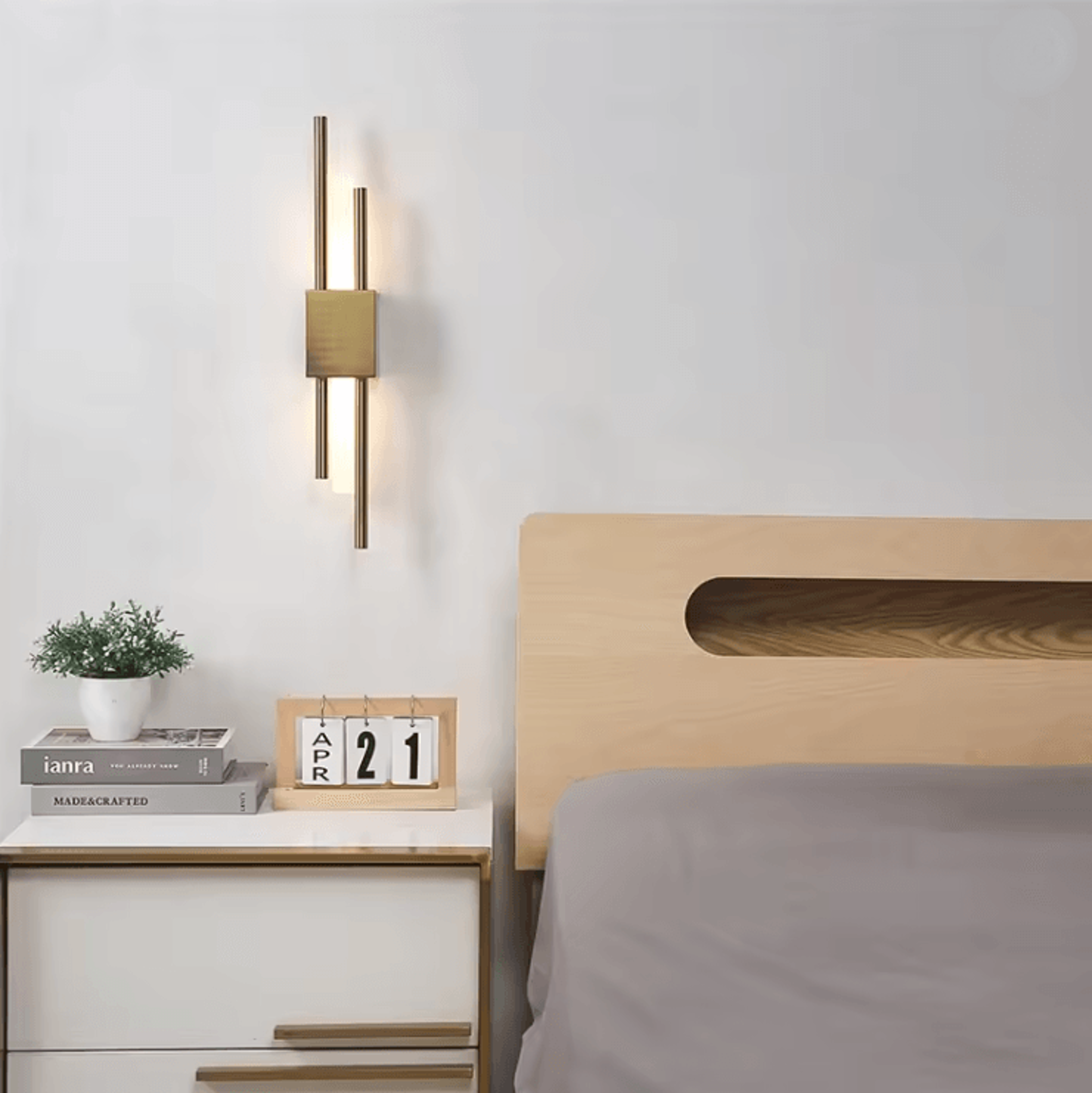 modern acrylic wall sconce led pipe lamp with remote control for living room and bedroom