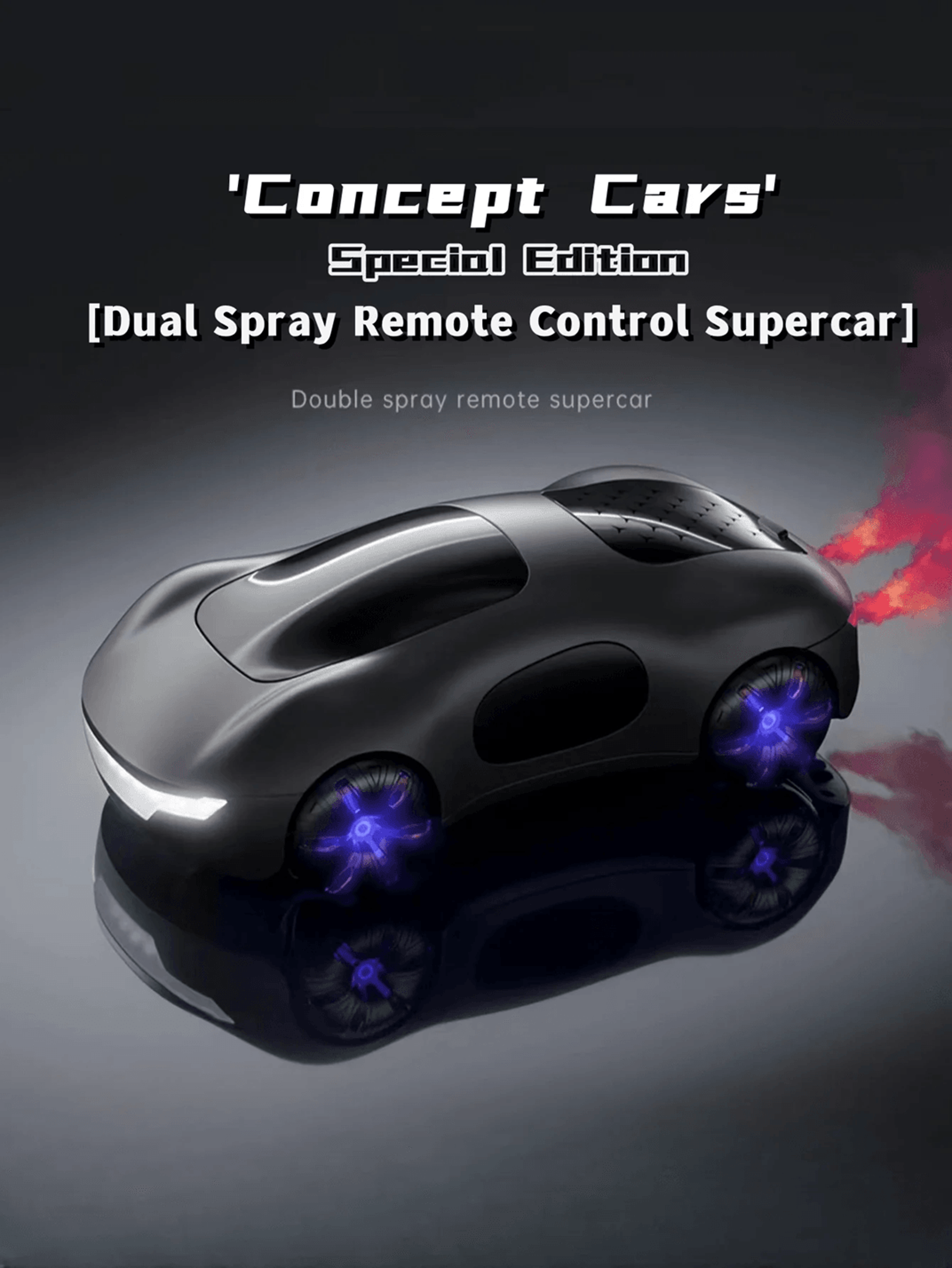 remote control car with dual spray lights and sound four wheel drive toy