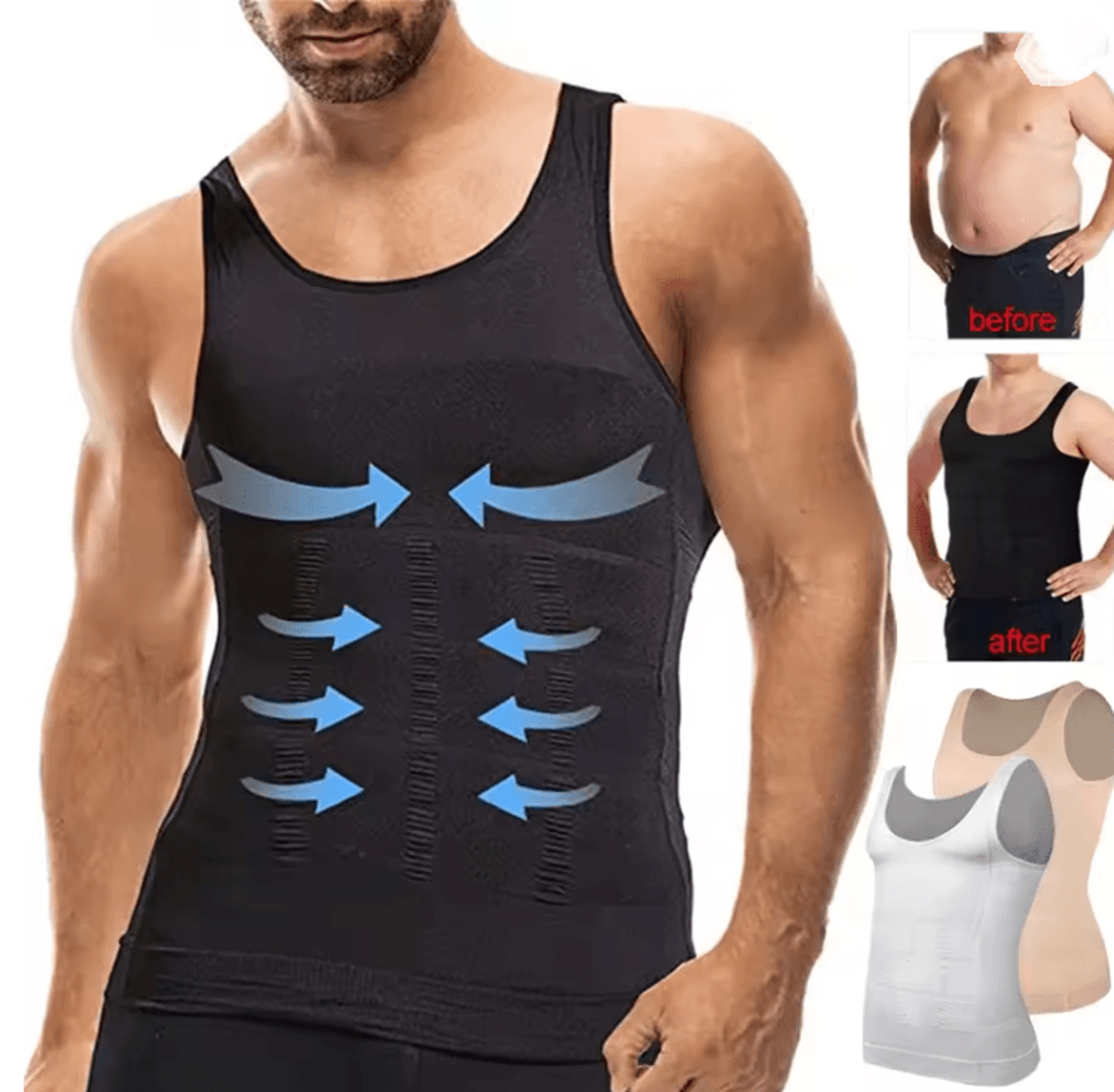 mens slimming shaper vest compression abdominal body shapewear