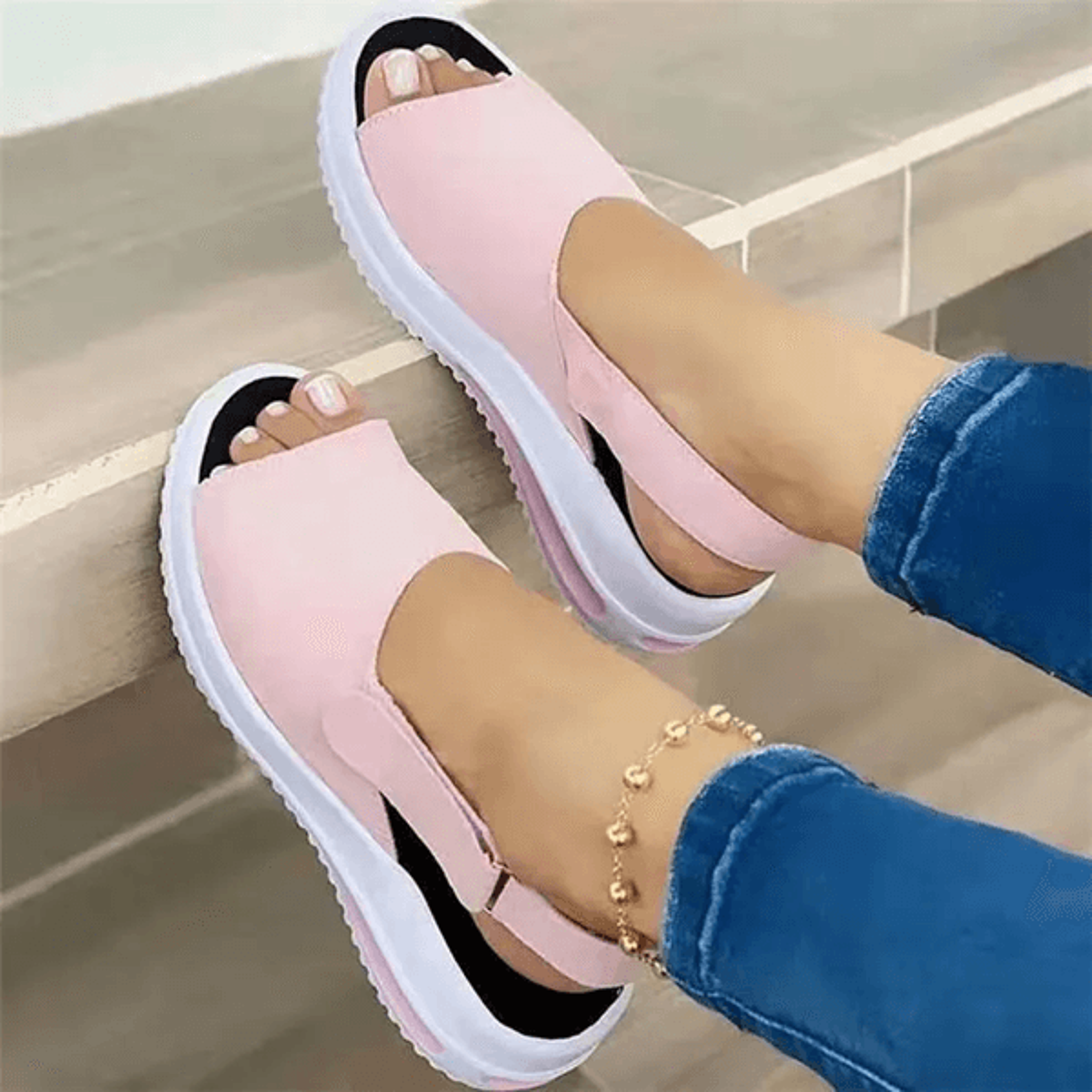 lightweight summer sandals for women breathable non slip peep toe shoes