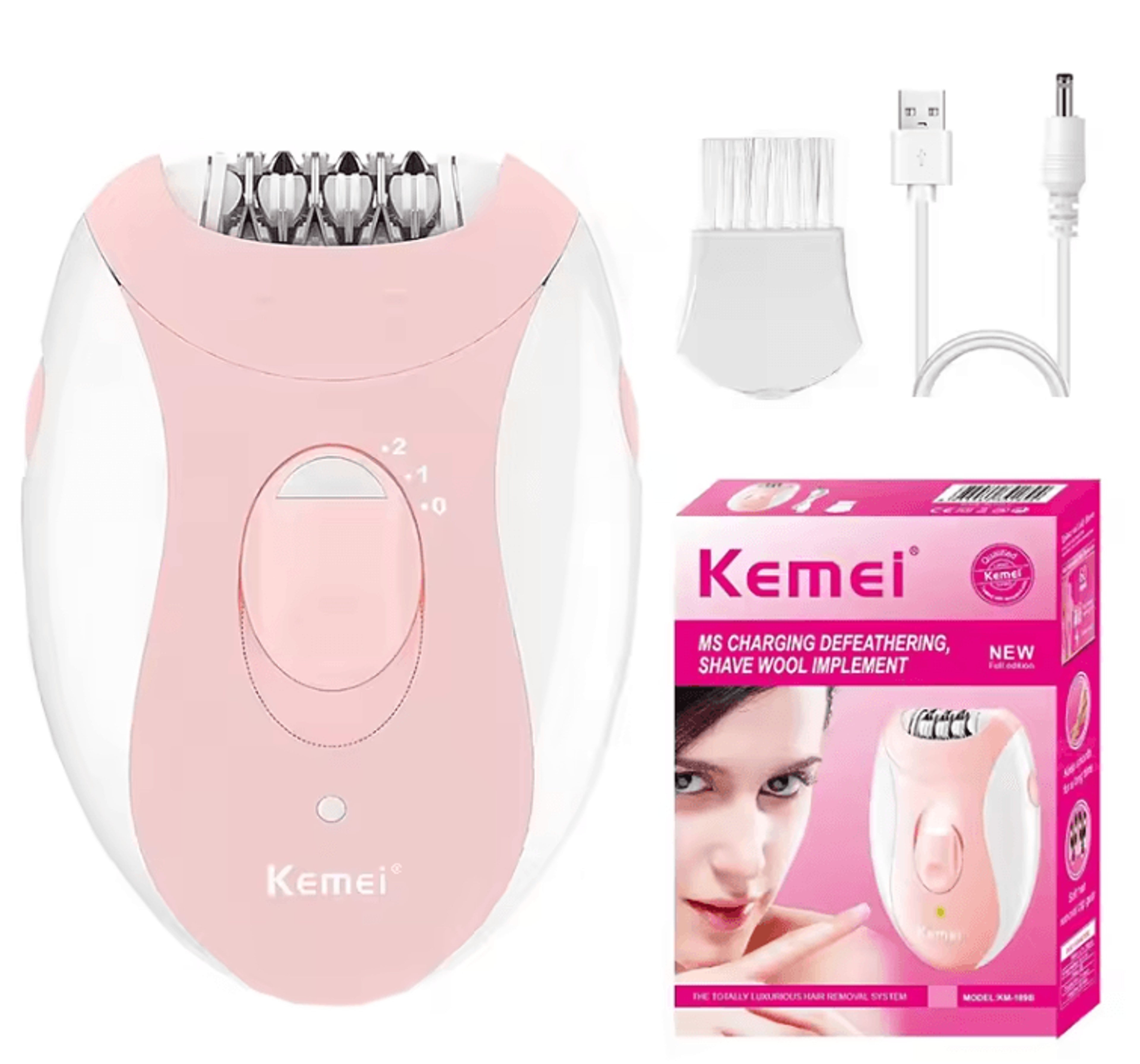 rechargeable womens electric epilator and hair removal device for face and body