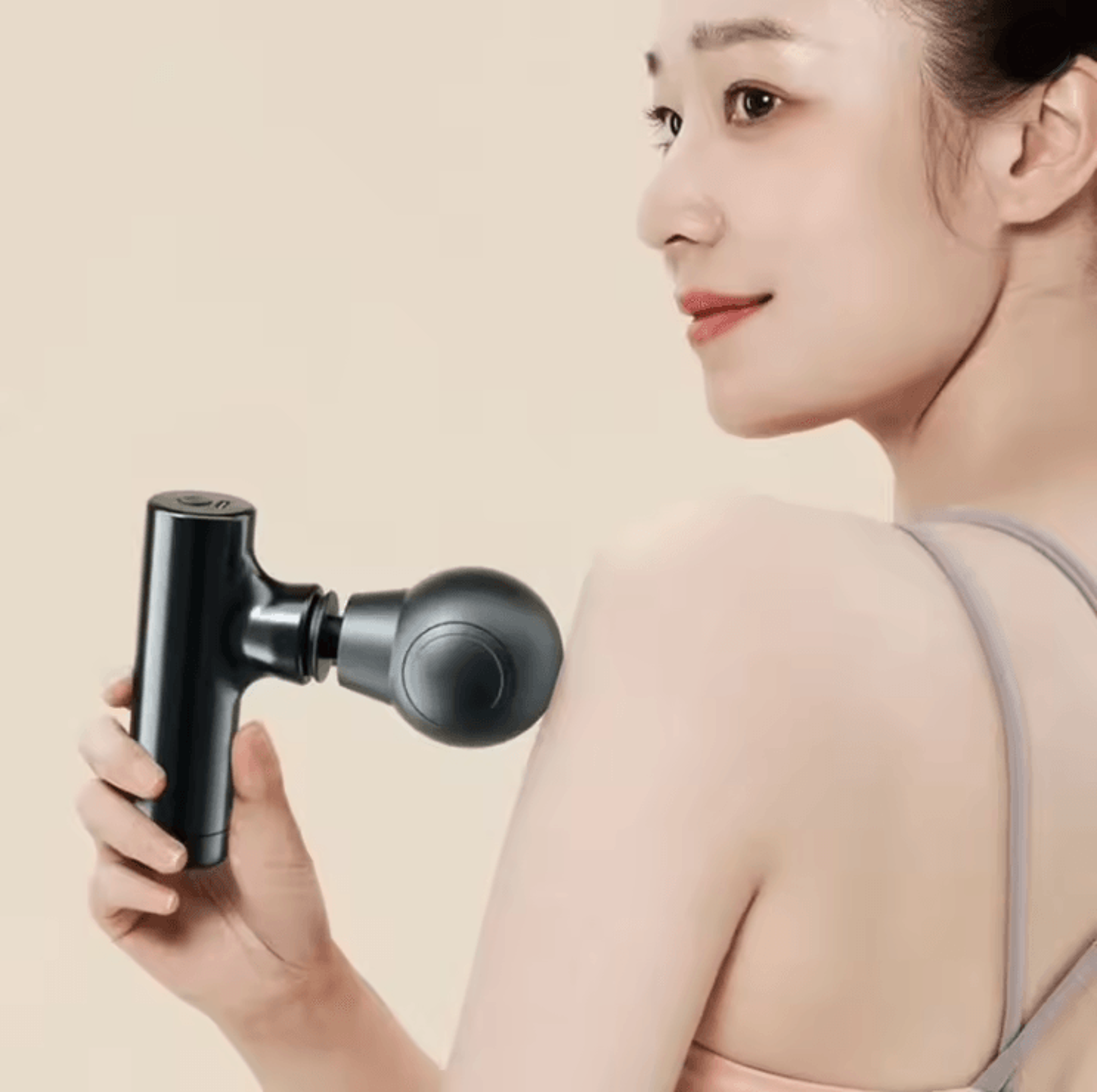 mini massage gun portable electric muscle massager with lcd screen and 6 heads