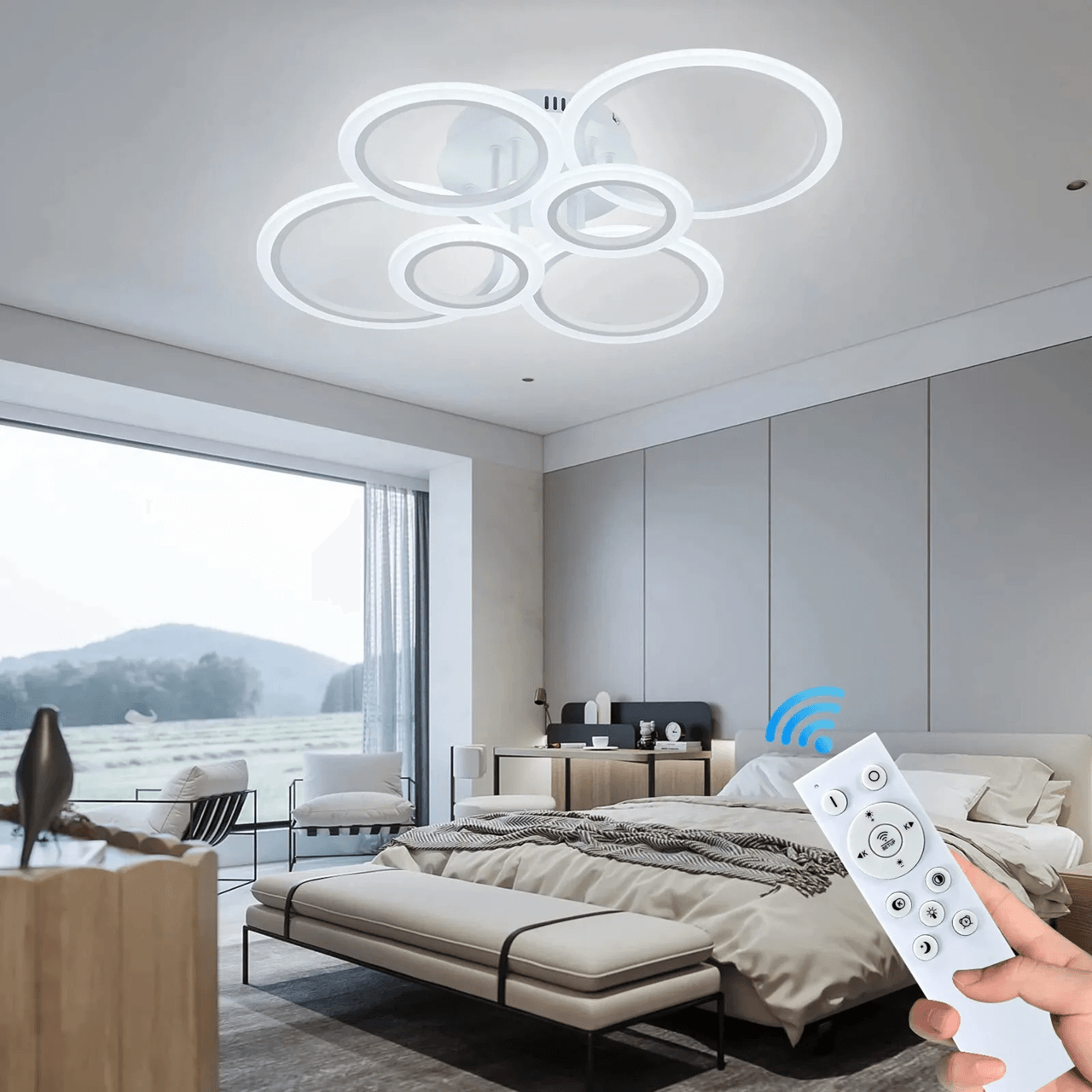 modern led chandelier ring ceiling light for living room and bedroom