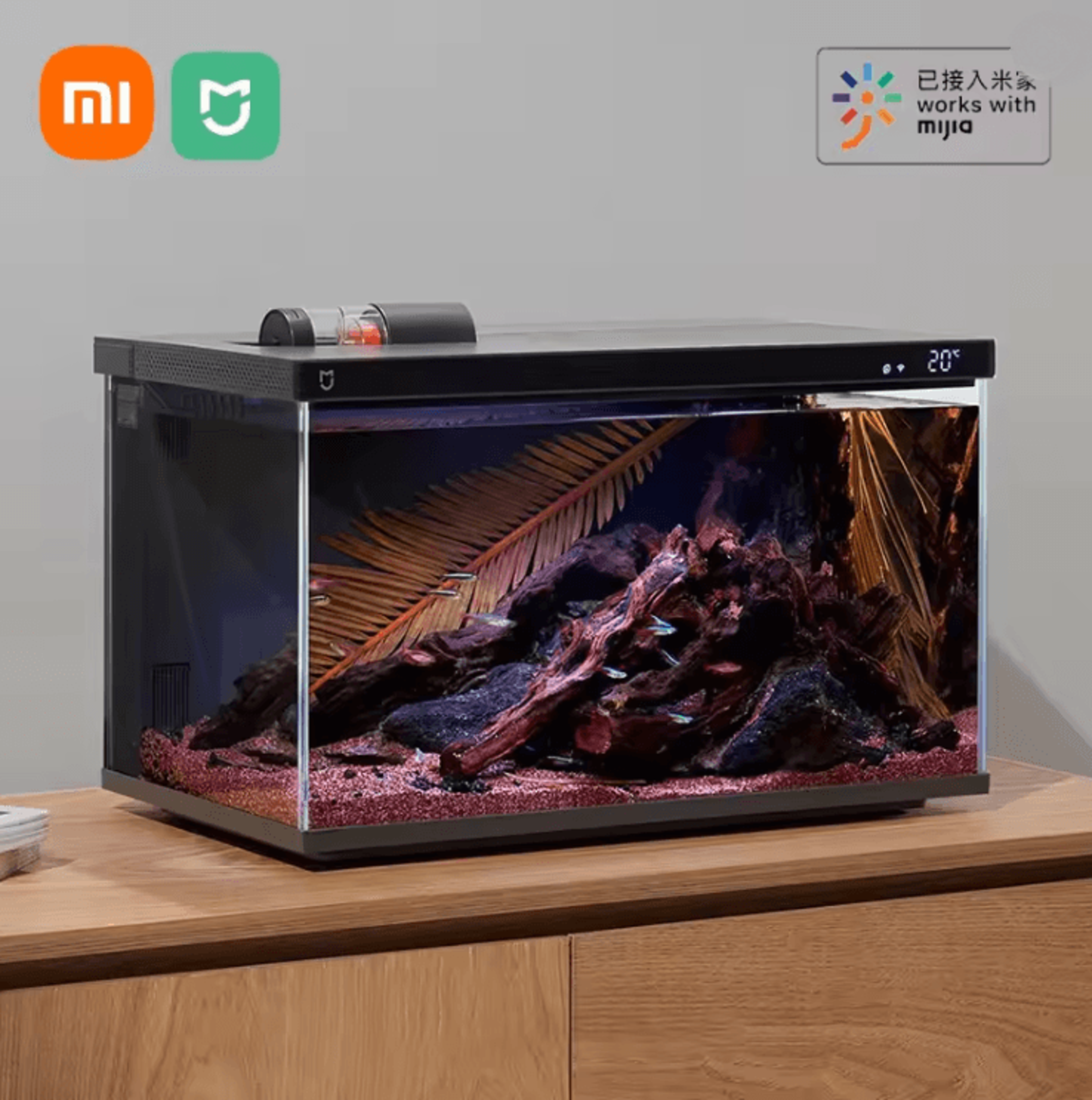 xiaomi mijia smart fish tank with app control and automatic feeder