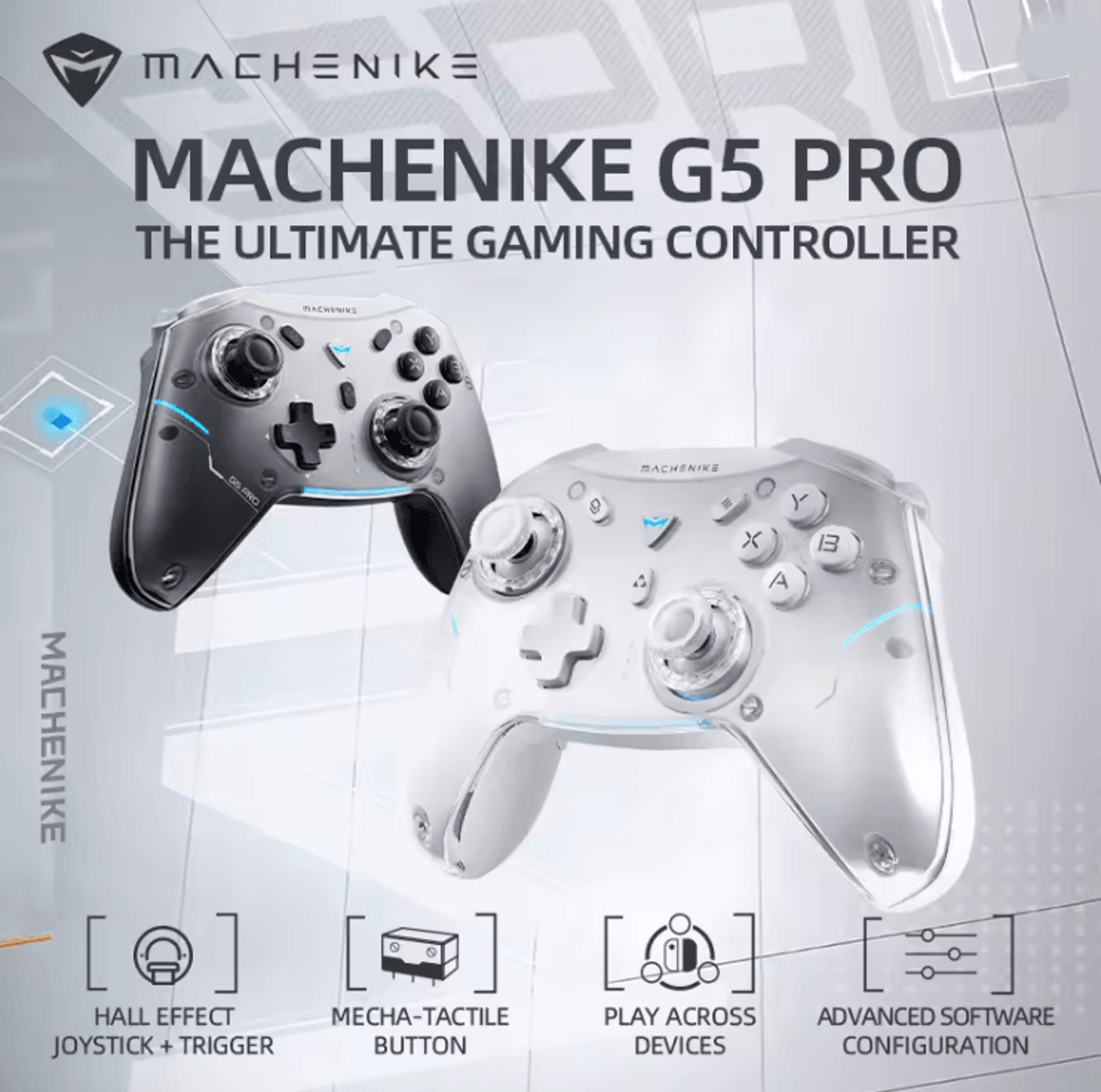 machenike g5 pro wireless gaming controller with hall trigger and joystick