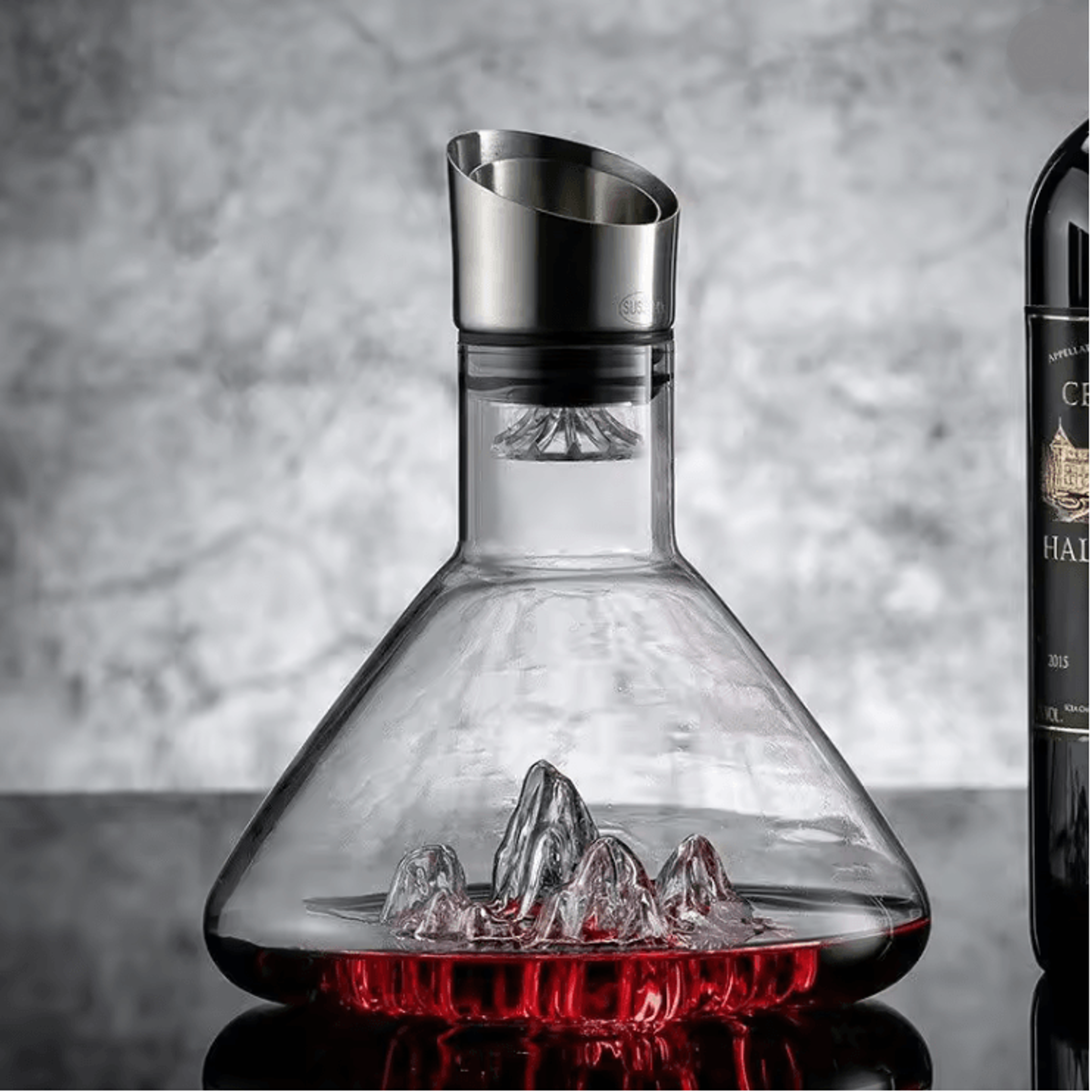 crystal whisky decanter 1500ml handmade lead free wine carafe and pourer