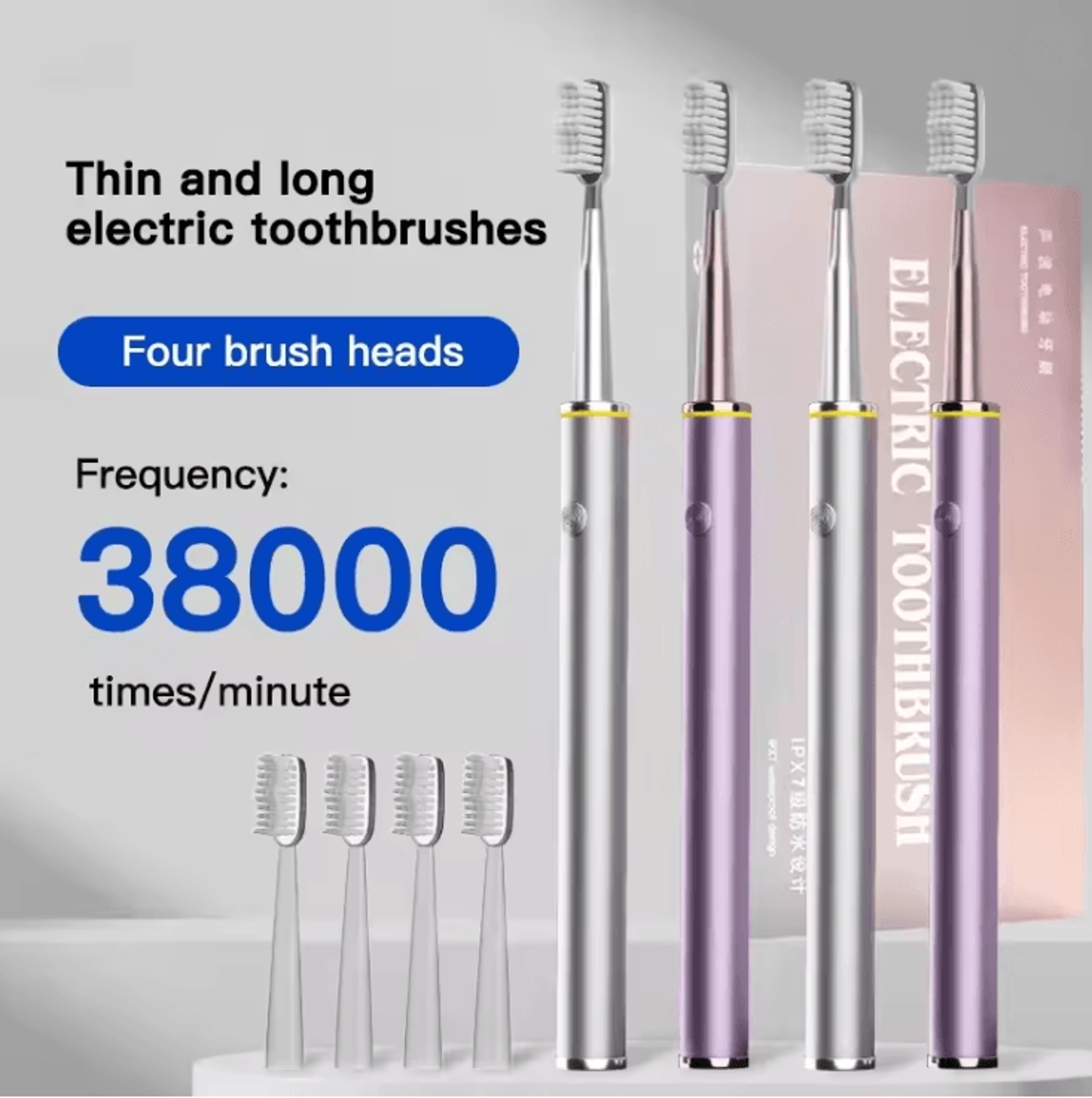 electric toothbrush for women with slim handle and soft dupont bristles