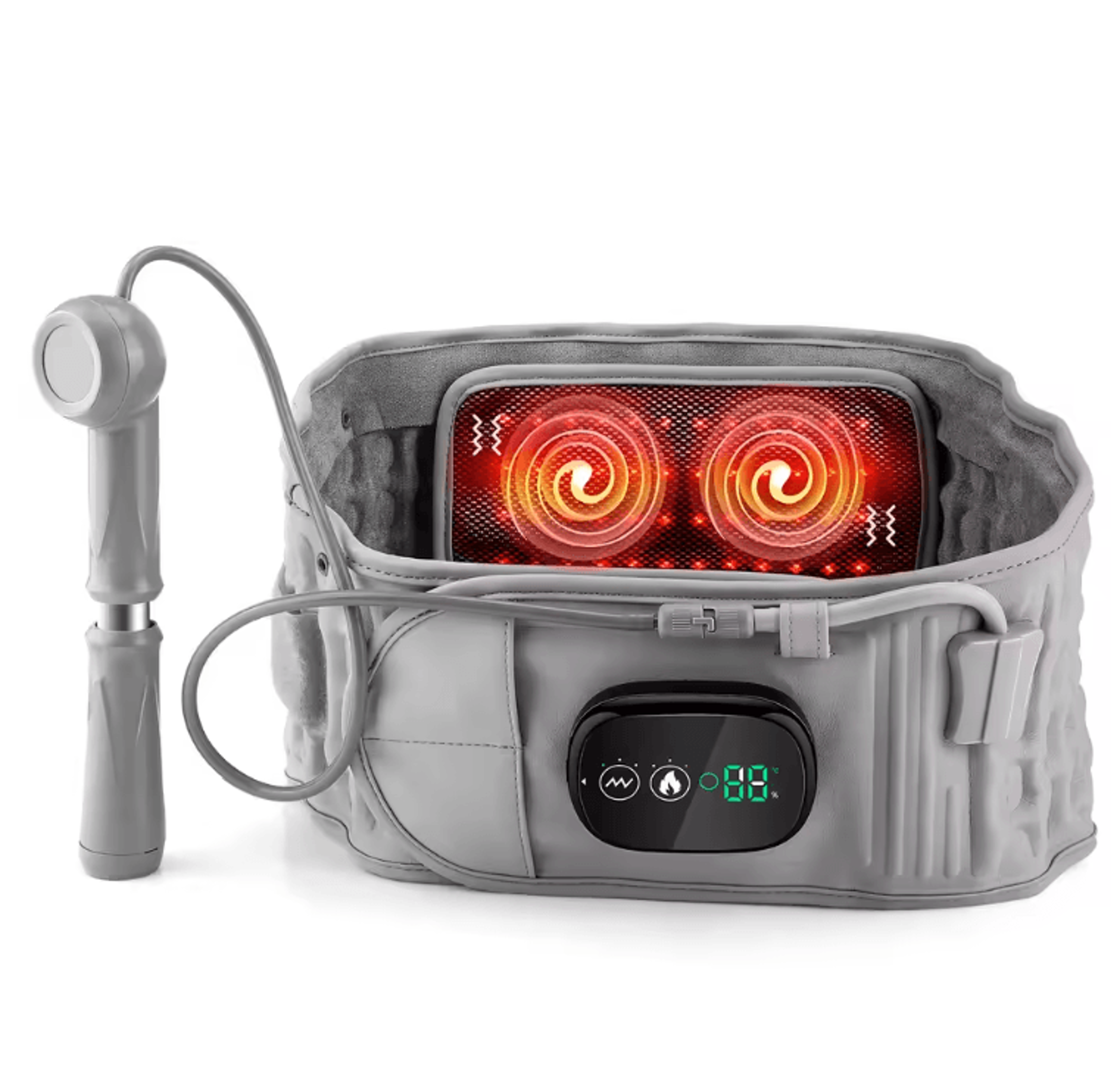 heating waist massager belt with vibration and inflatable back support