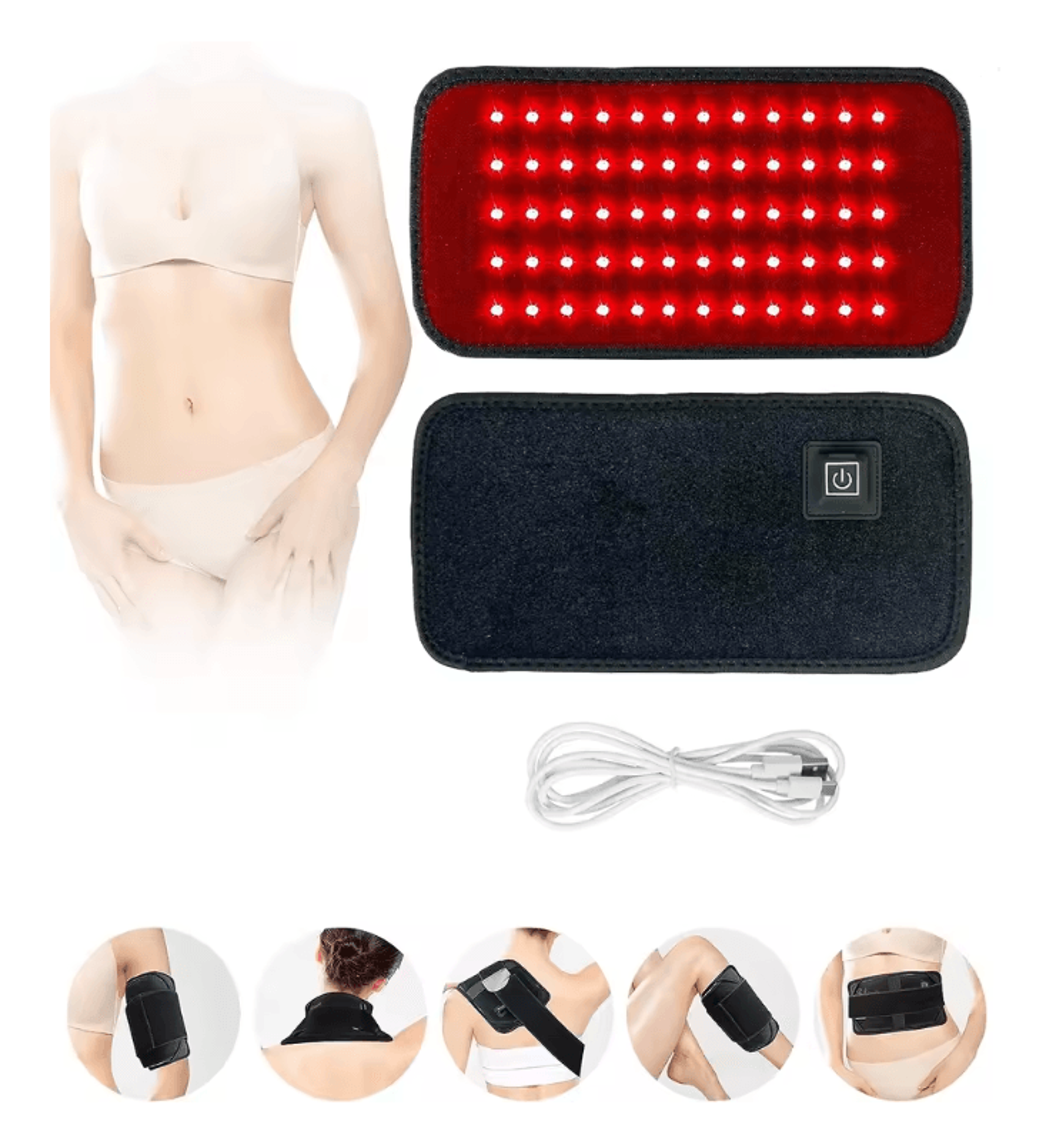 red and infrared light therapy belt with heat pad for waist and full body slimming