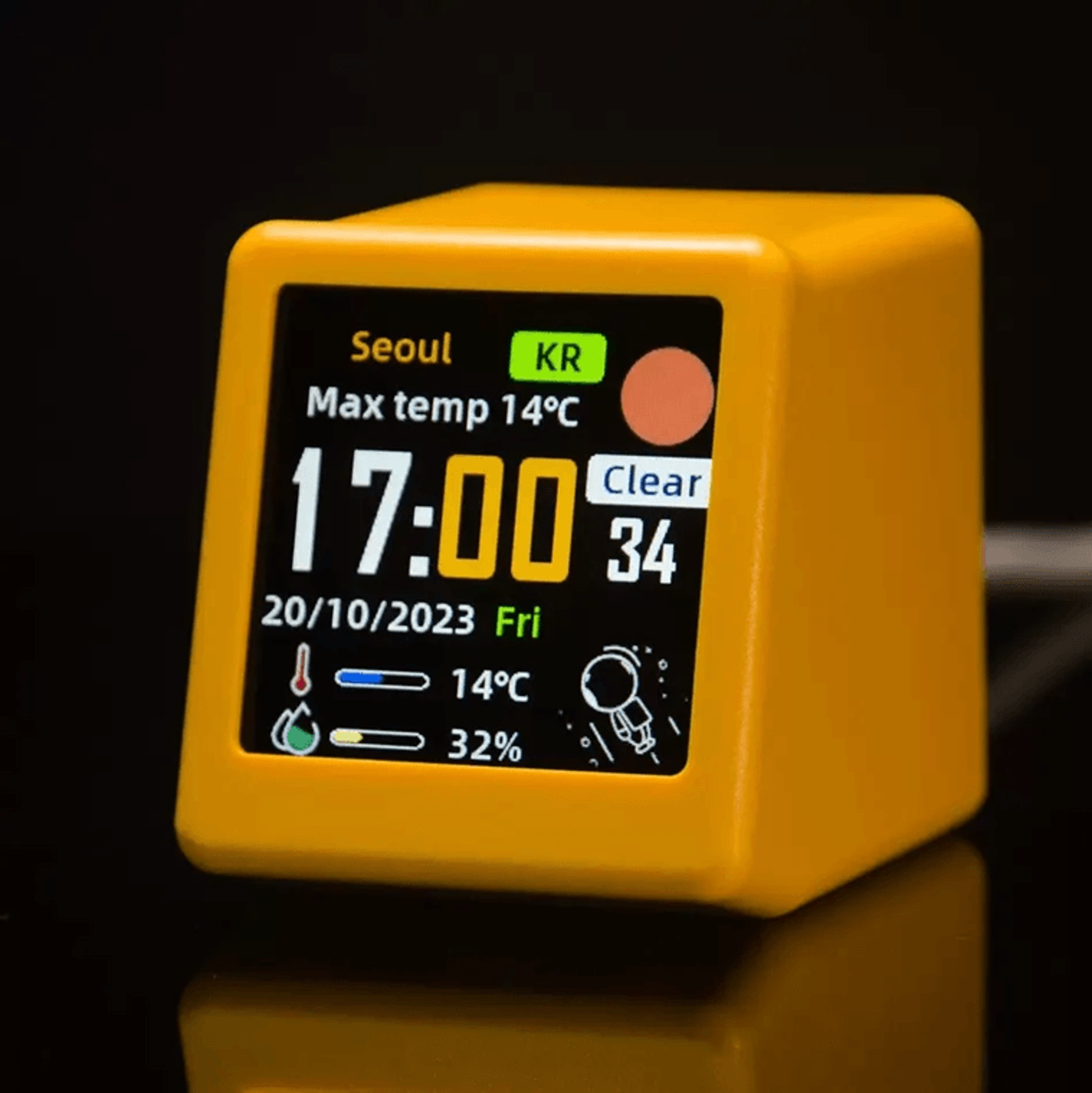 wifi weather clock with animated display and multi functional weather station