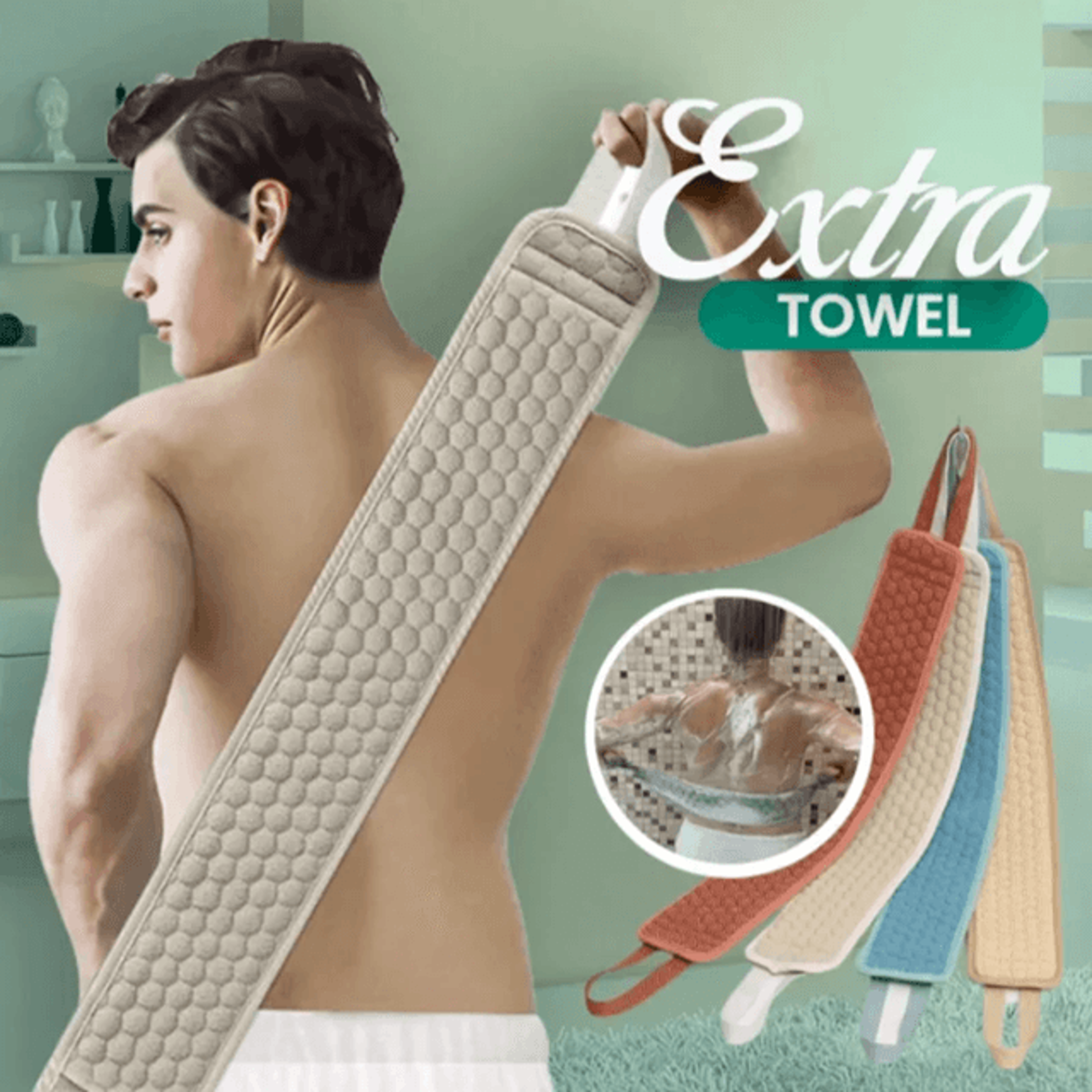exfoliating back scrubber for shower deep clean body washcloth with handles