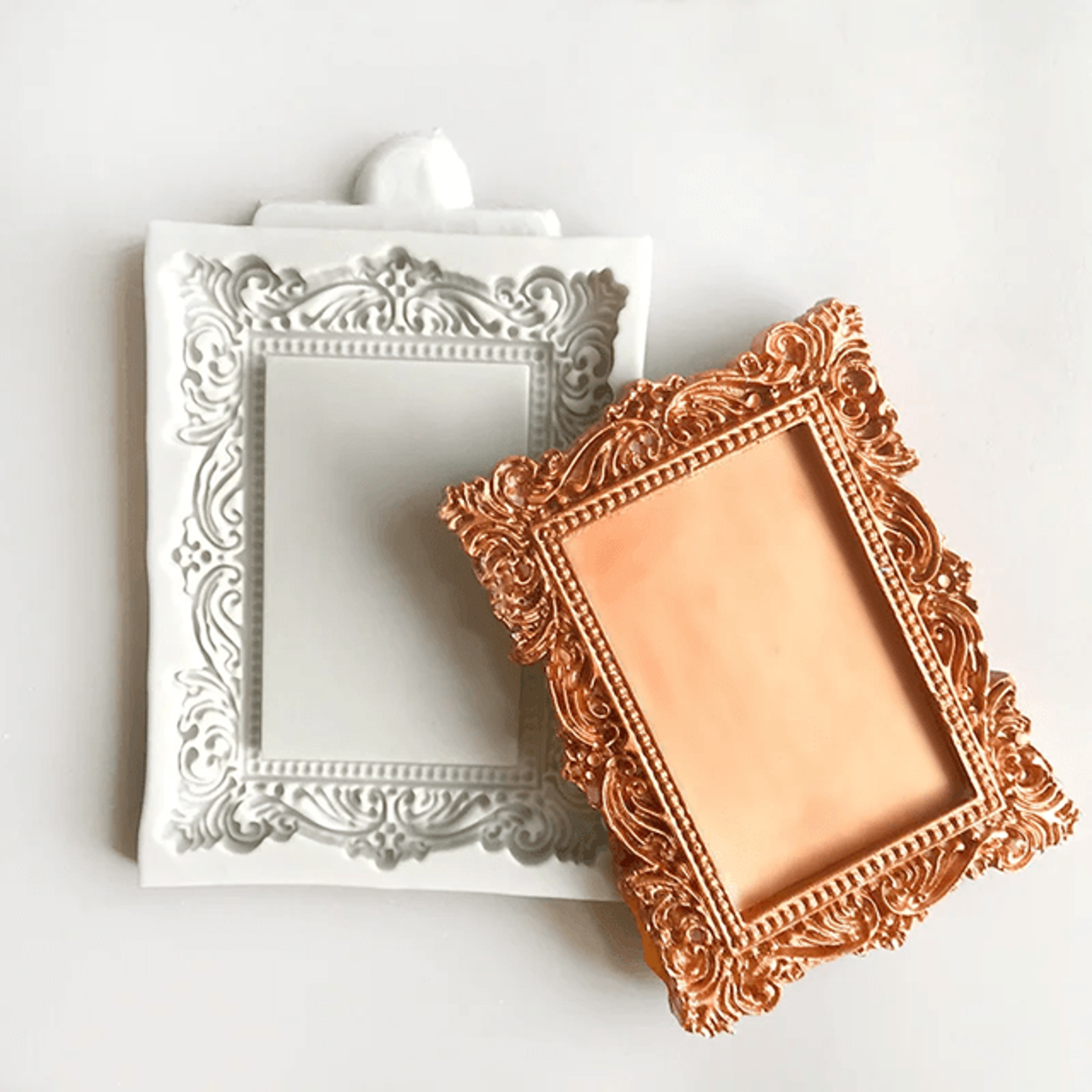 vintage photo frame silicone molds for chocolate and fondant cake decorating