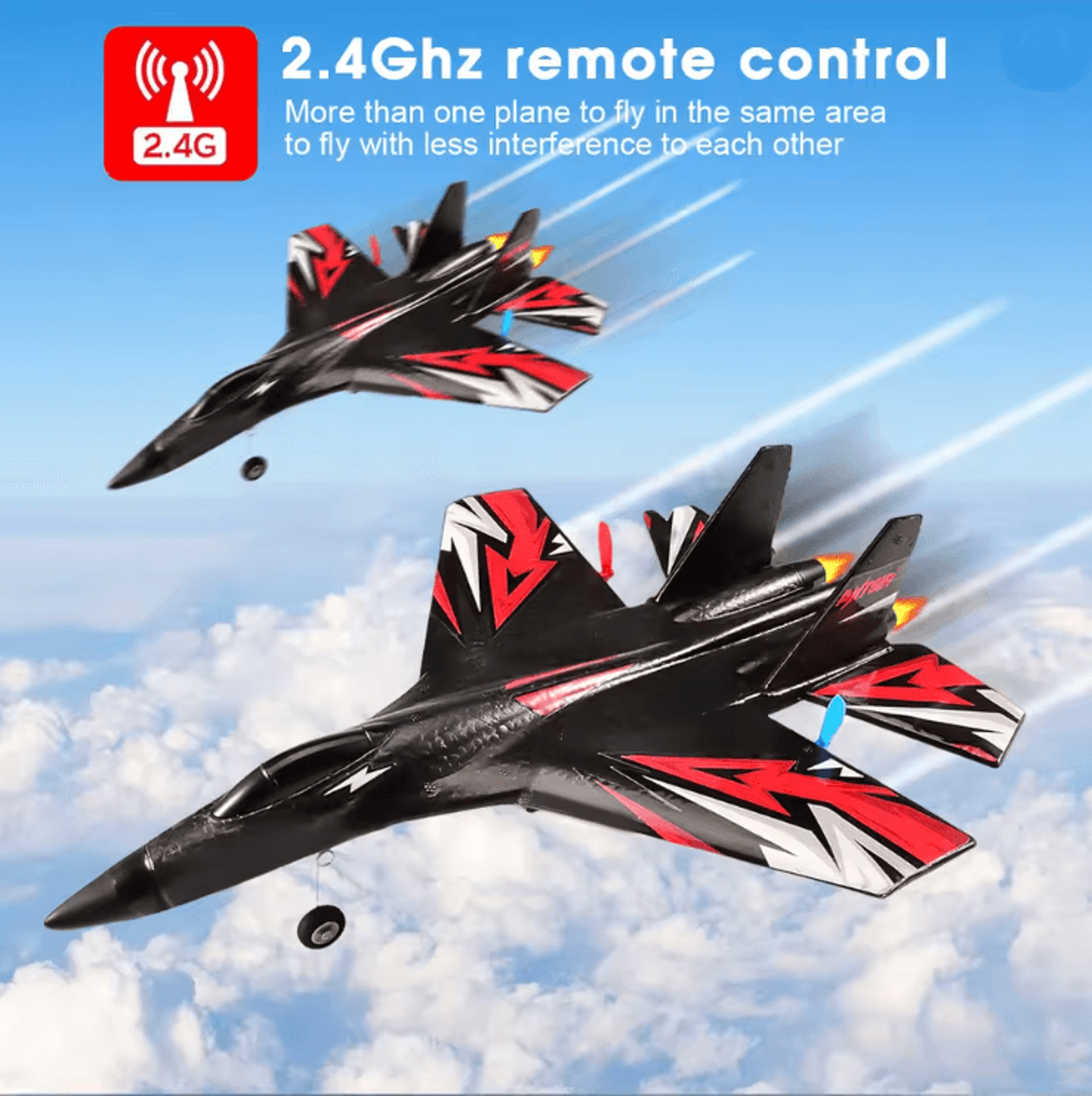 su27 rc plane with led lights and epp foam remote control glider