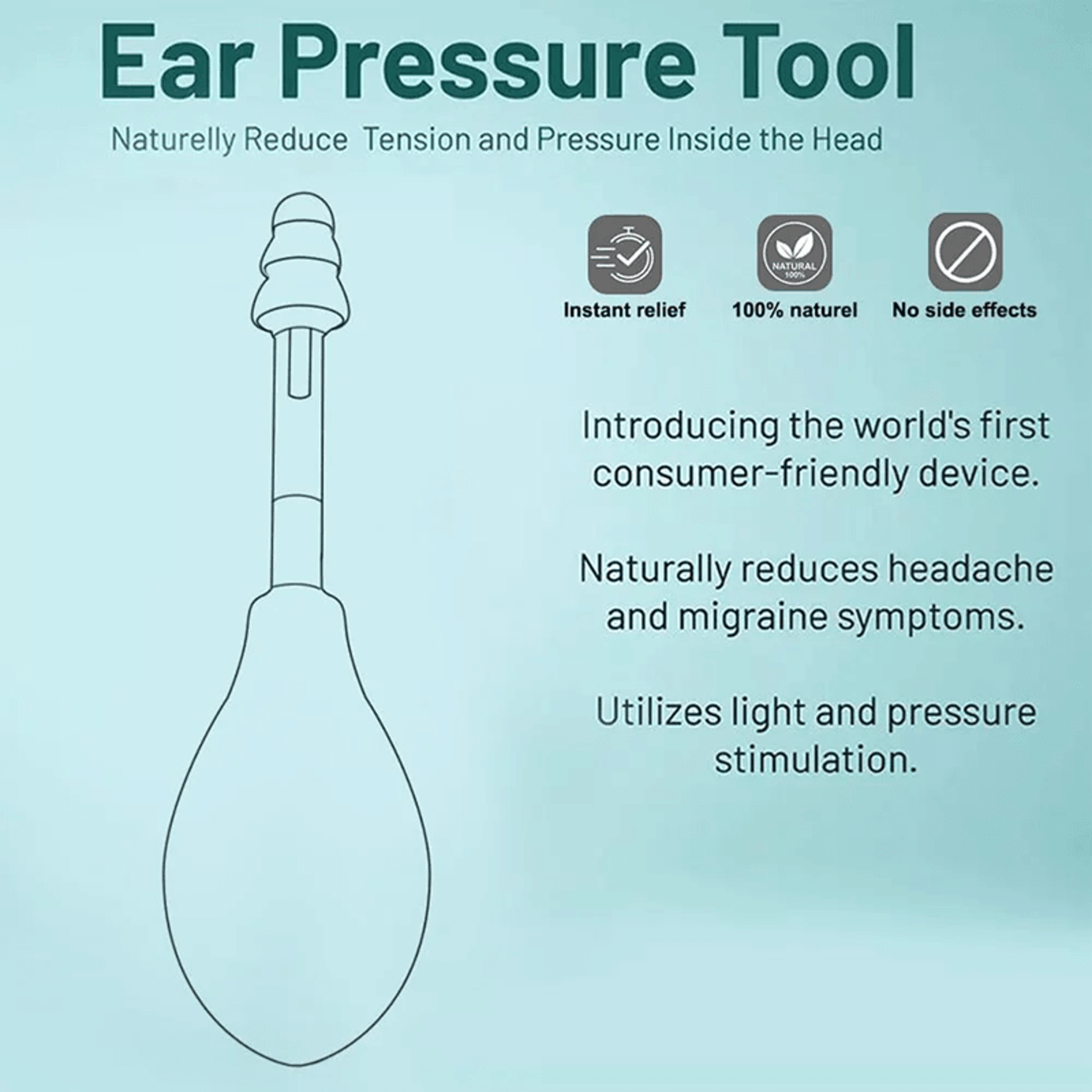 airease portable ear pressure relief tool with suction function and multiple earplug sizes
