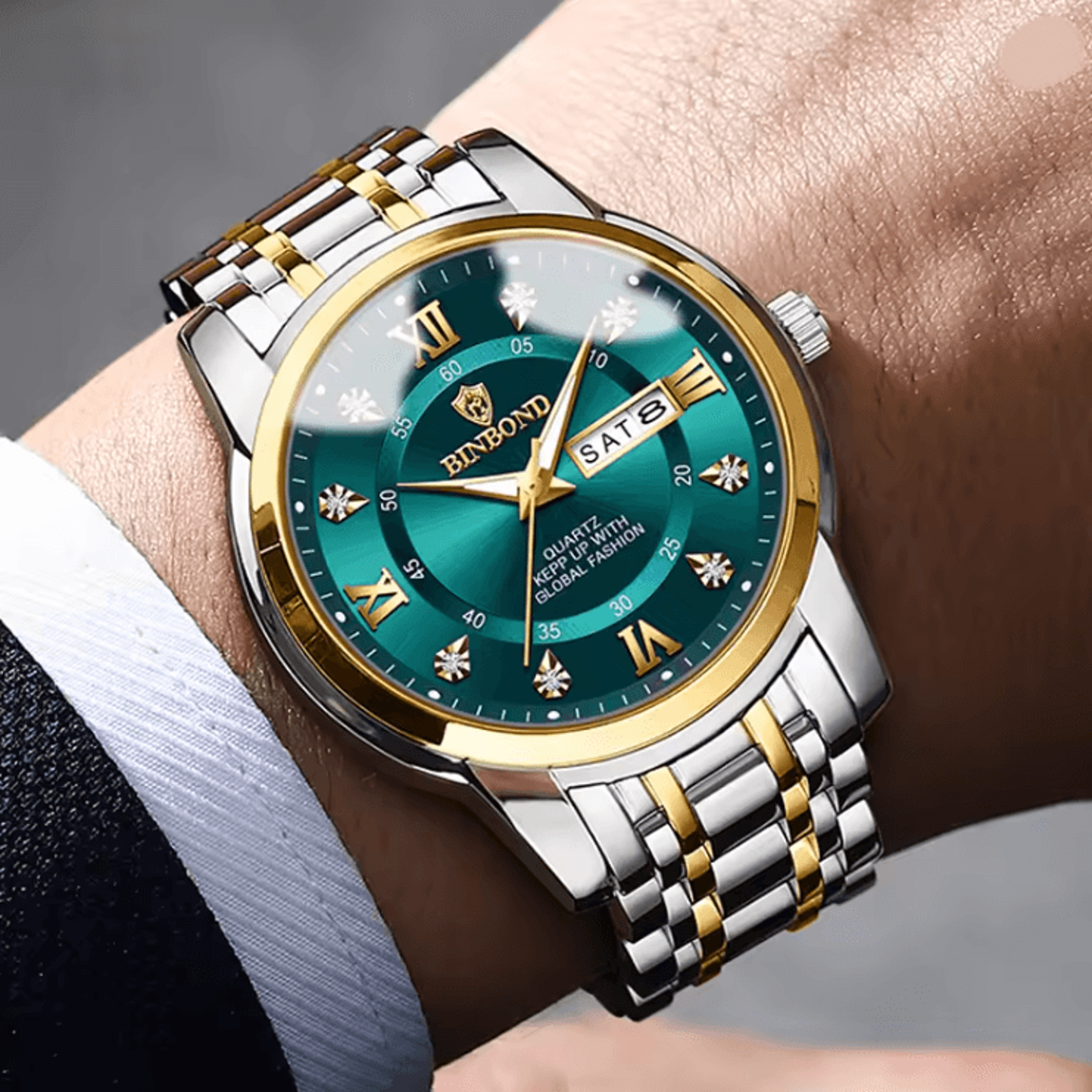 aqualuxe diver 30atm luxury mens waterproof watch with quartz movement