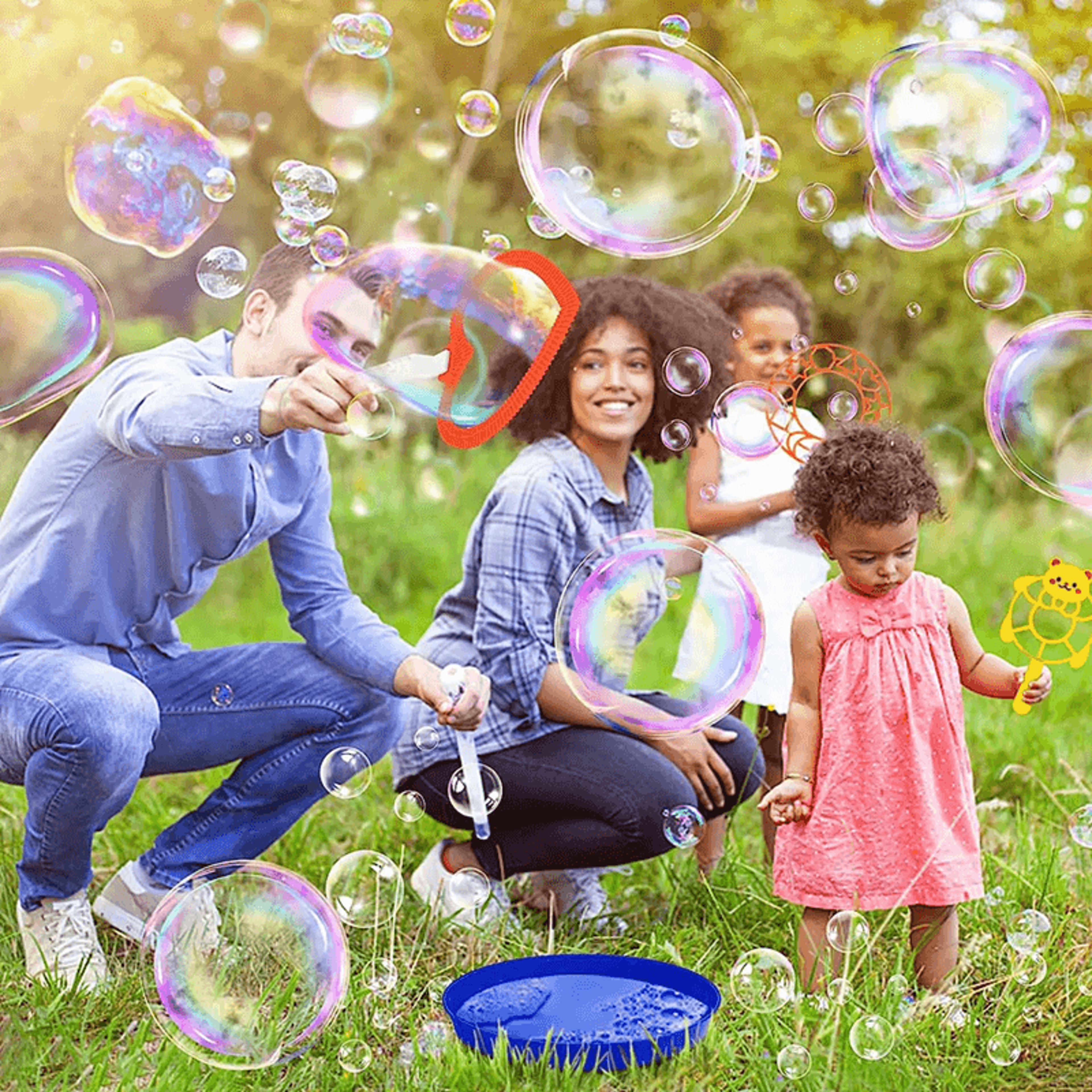 bubblejoy outdoor bubble blowing set for kids and families