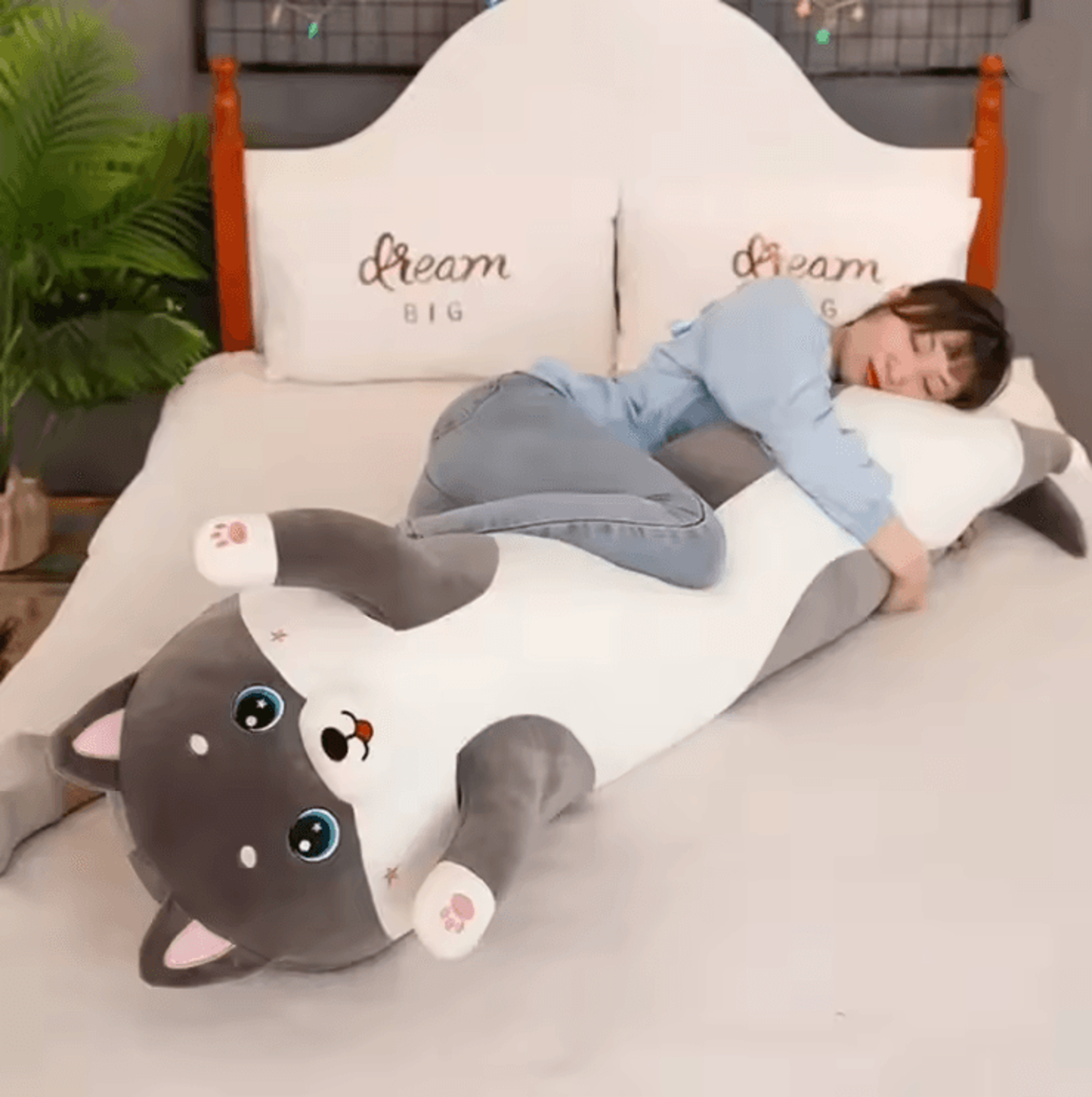 cuddlepaws husky body pillow plush