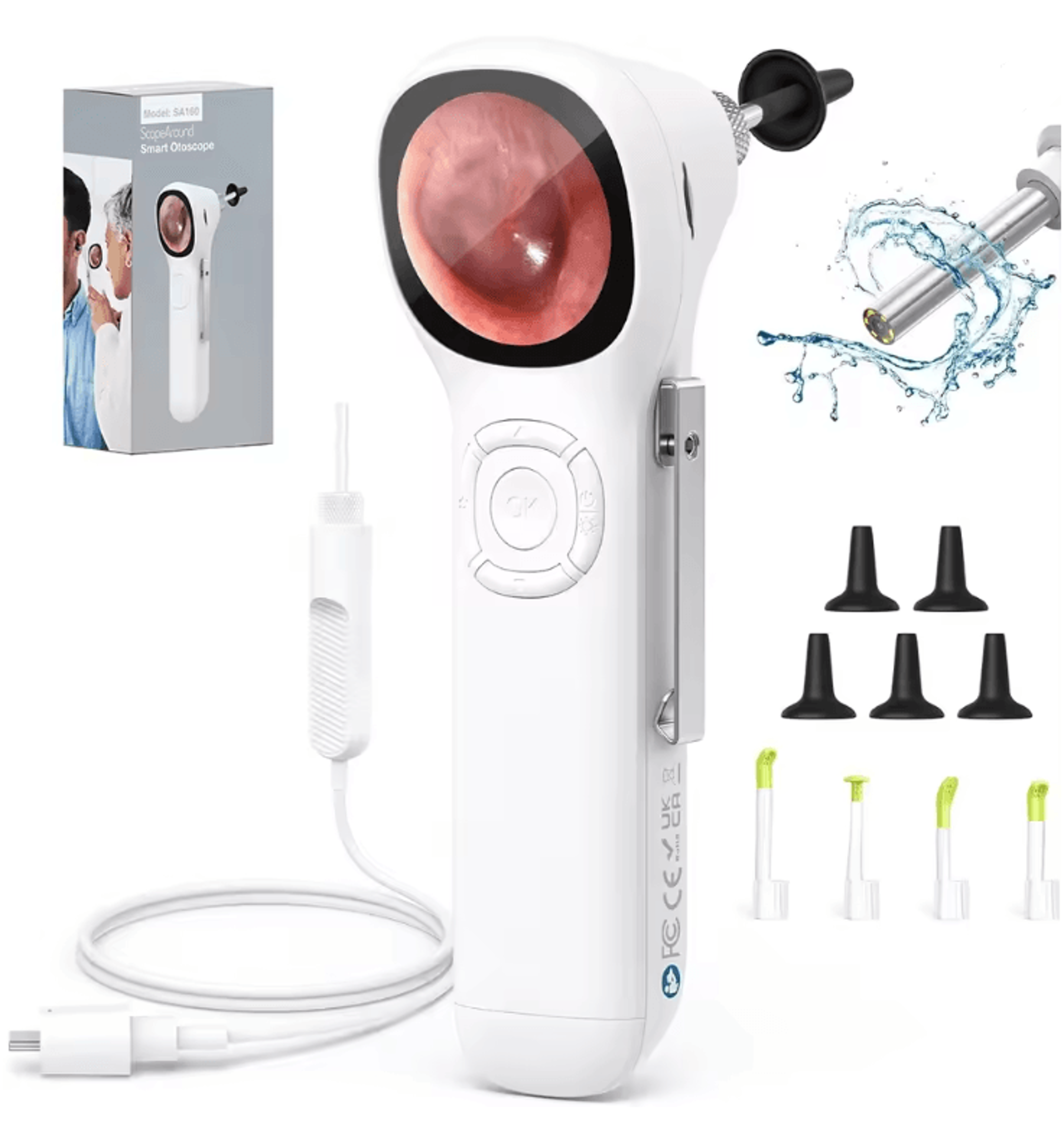scopearound sa160 digital otoscope 720p ips ear camera
