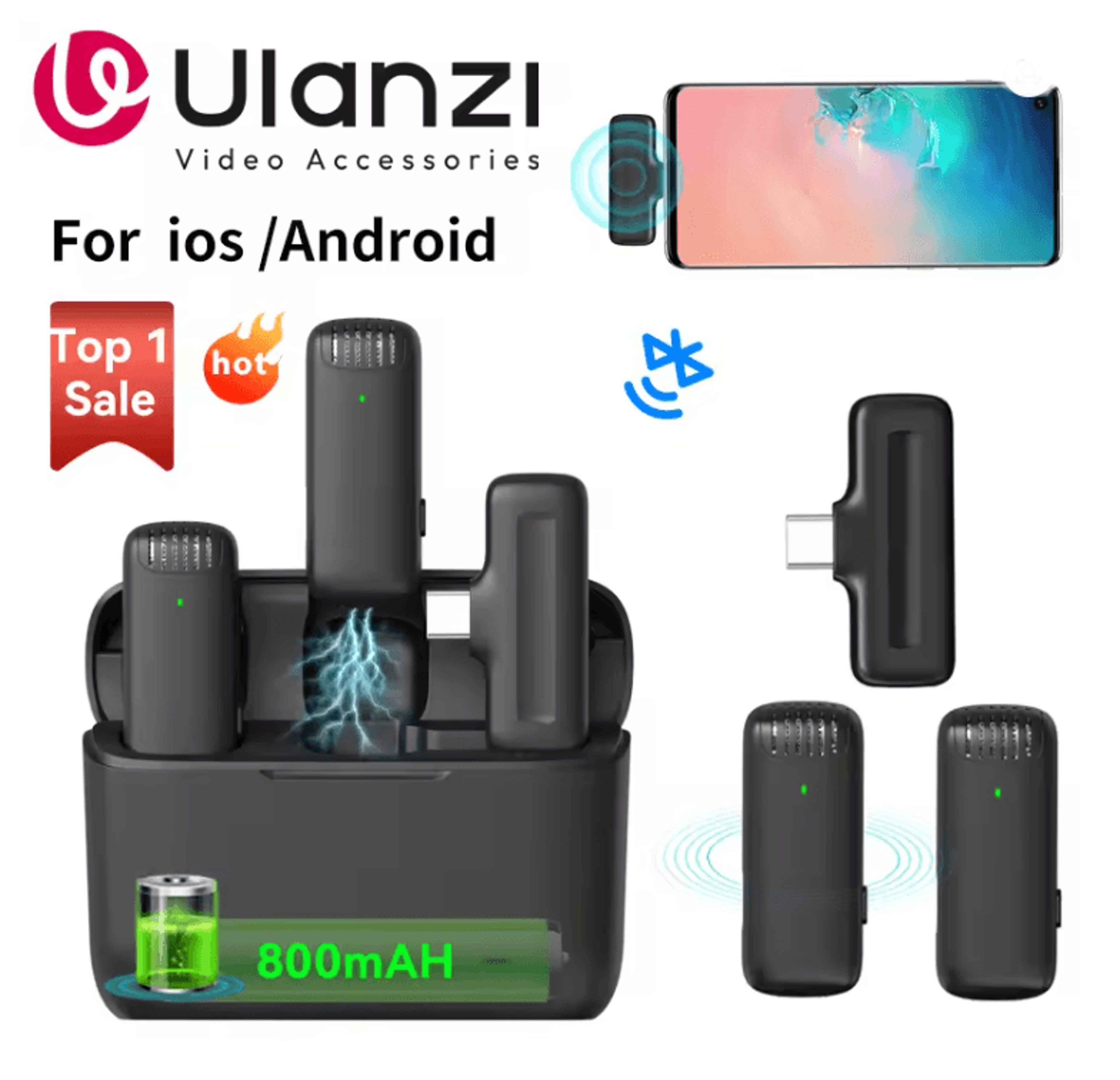 ulanzi j12 wireless lavalier microphone system