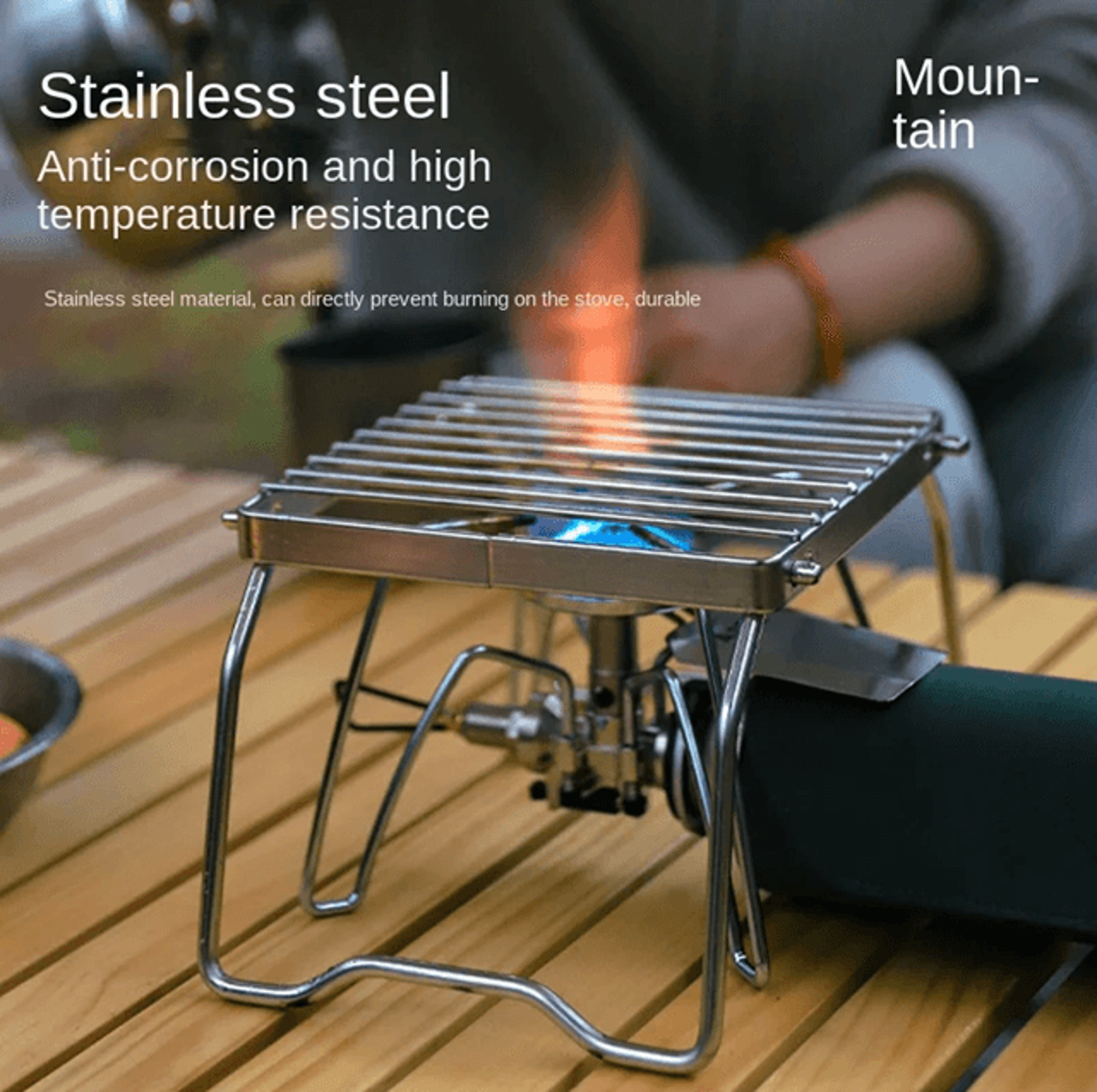 campgrip stainless folding stove & grill rack