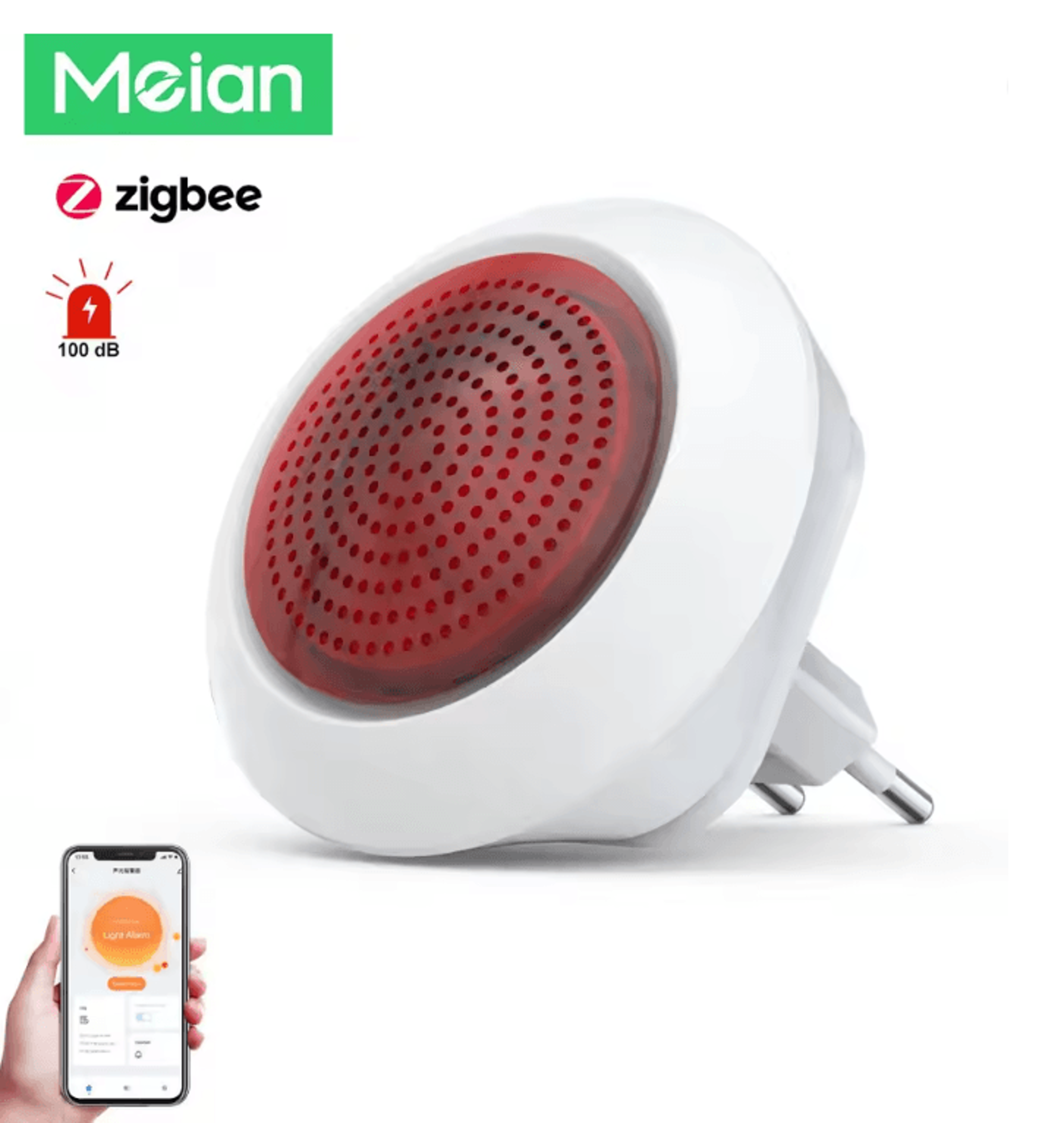 meian smart zigbee 3.0 wireless siren alarm 100db