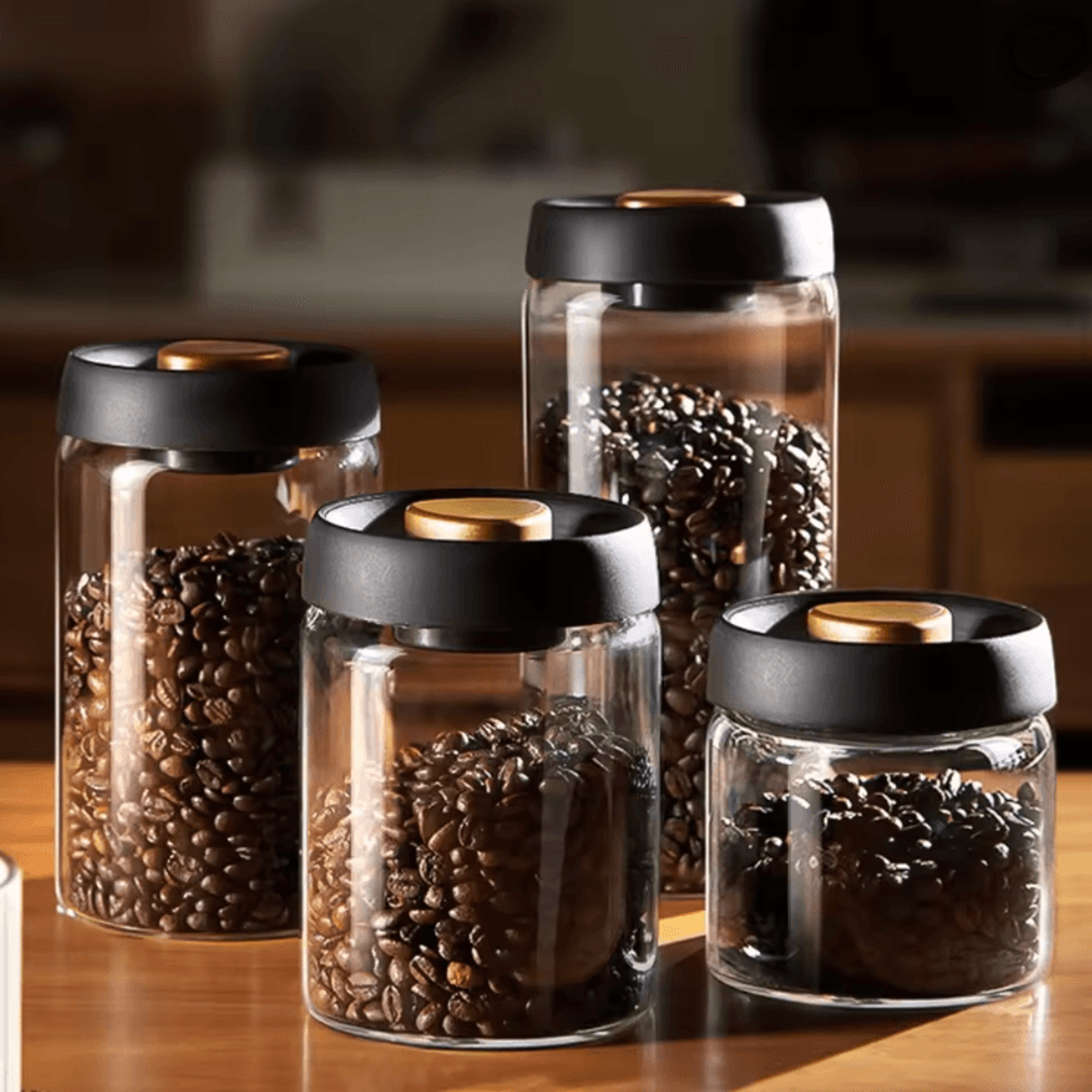 aeroseal vacuum coffee storage jar with airtight glass design