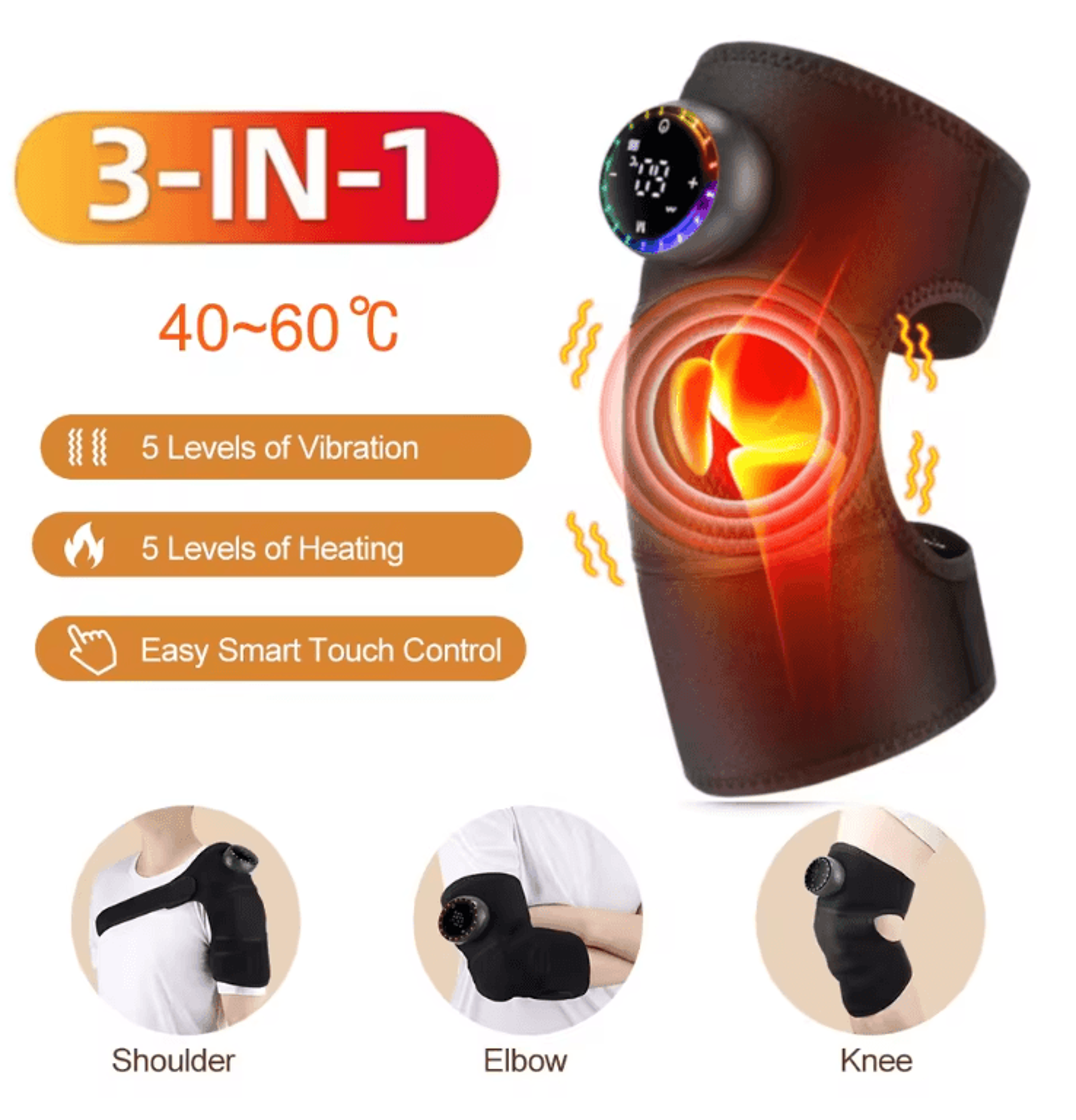 thermaflex 3 in 1 cordless heating knee shoulder elbow massager