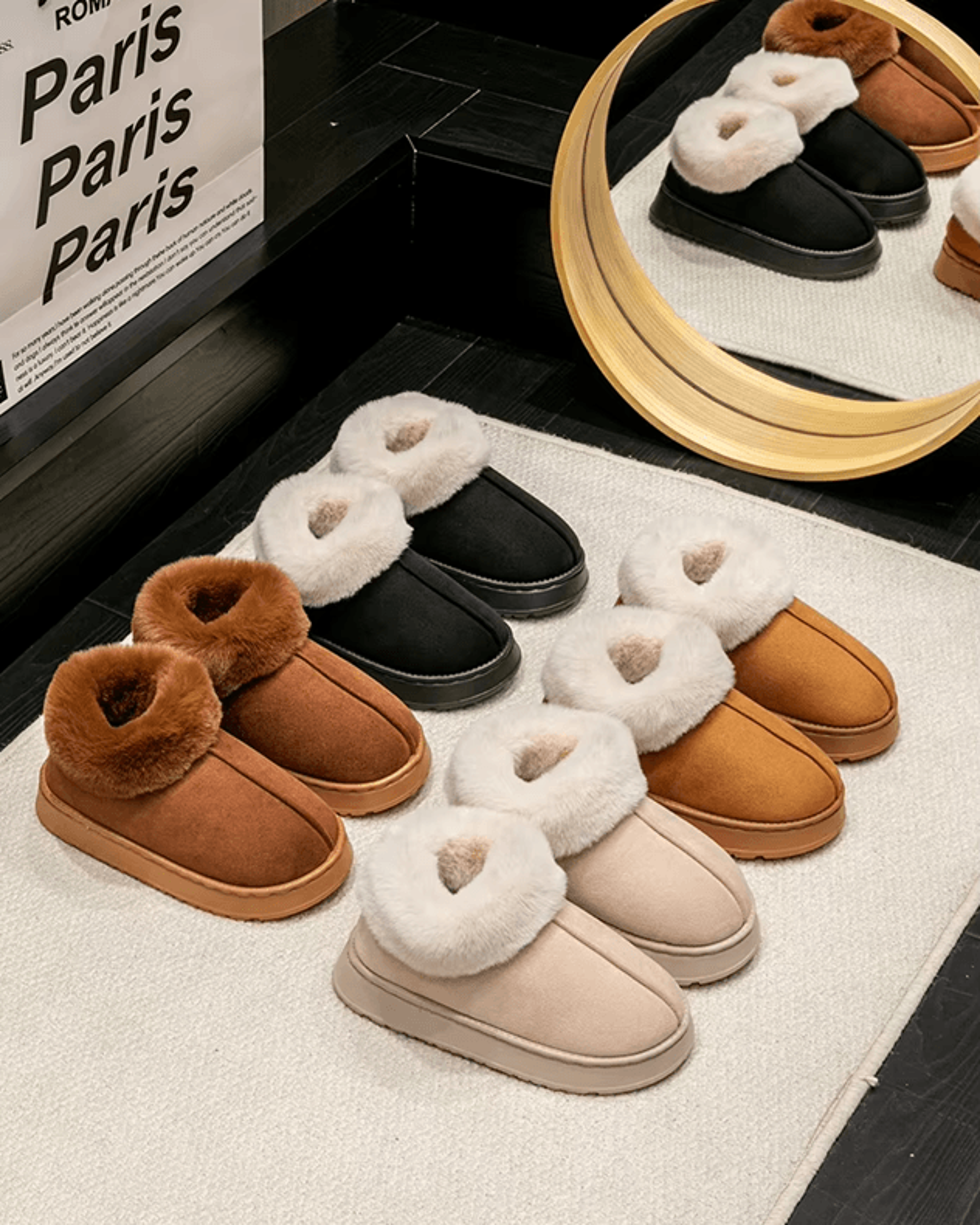 cozystep plush faux fur winter indoor slippers for women and men