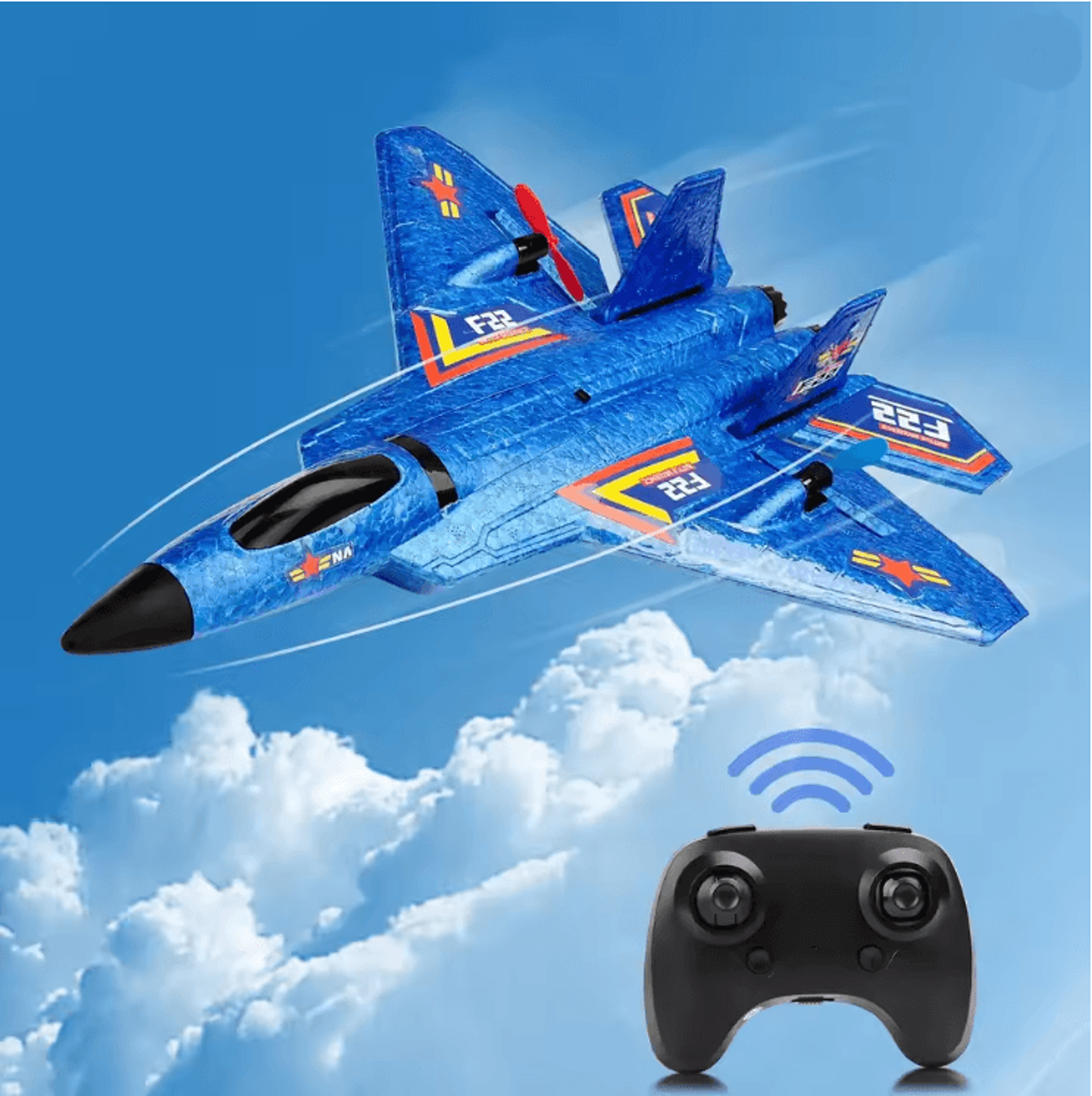 skyraptor f22 rc jet glider with led lights and 2.4g remote control