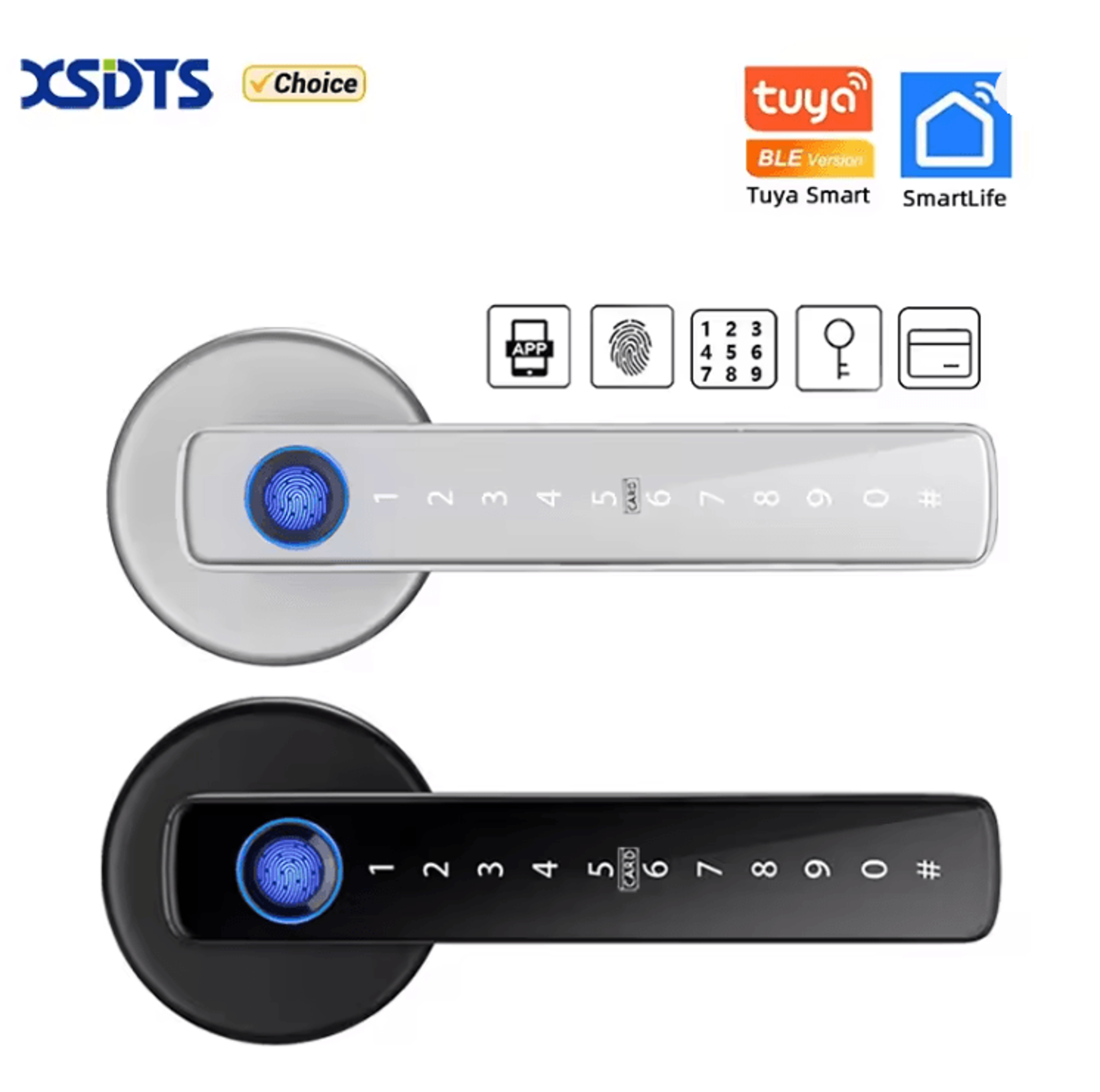 smartsecure m5 tuya fingerprint door lock with app control and keyless entry