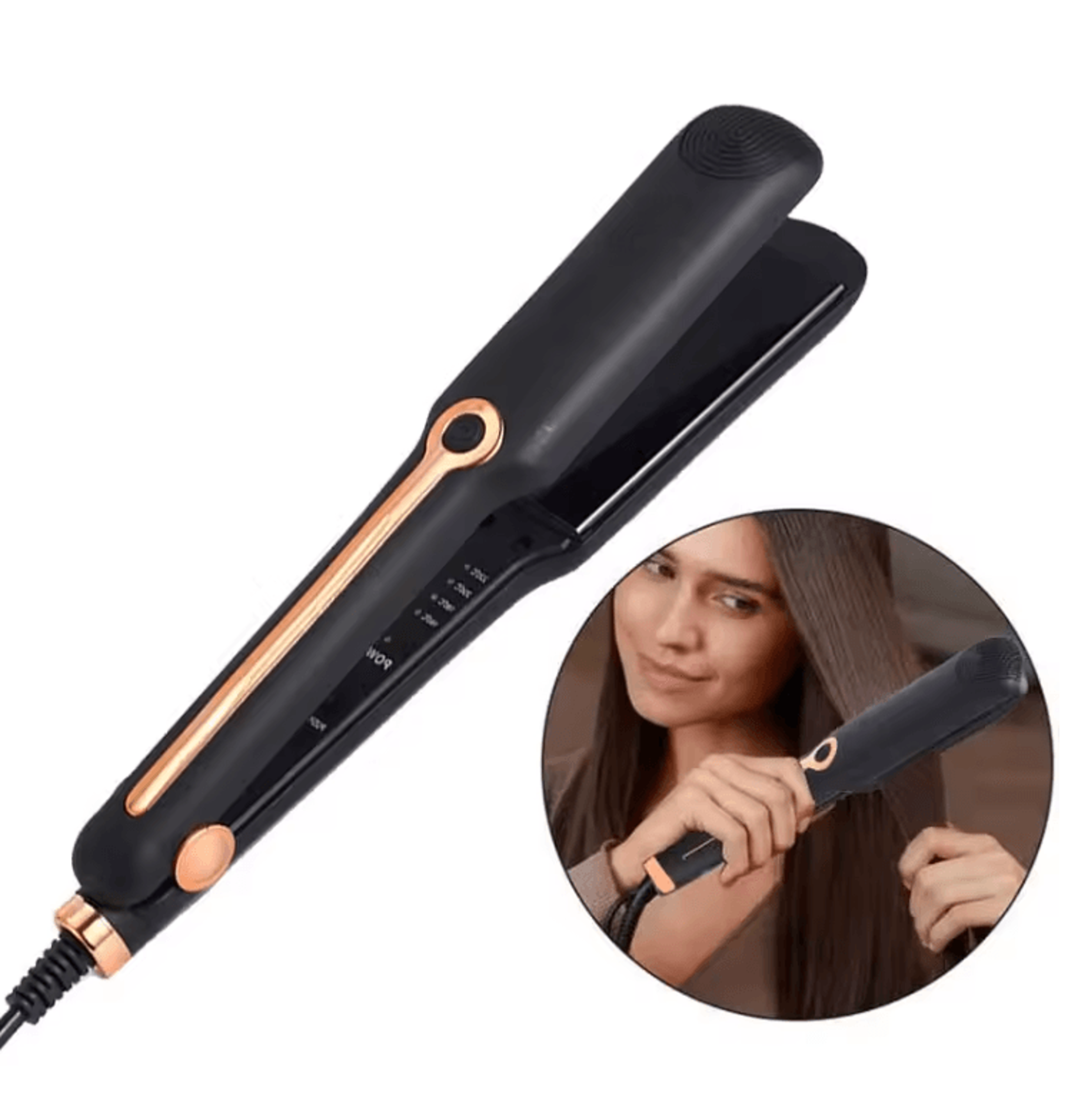 silkpro professional ceramic hair straightener with adjustable temperature and negative ion technology