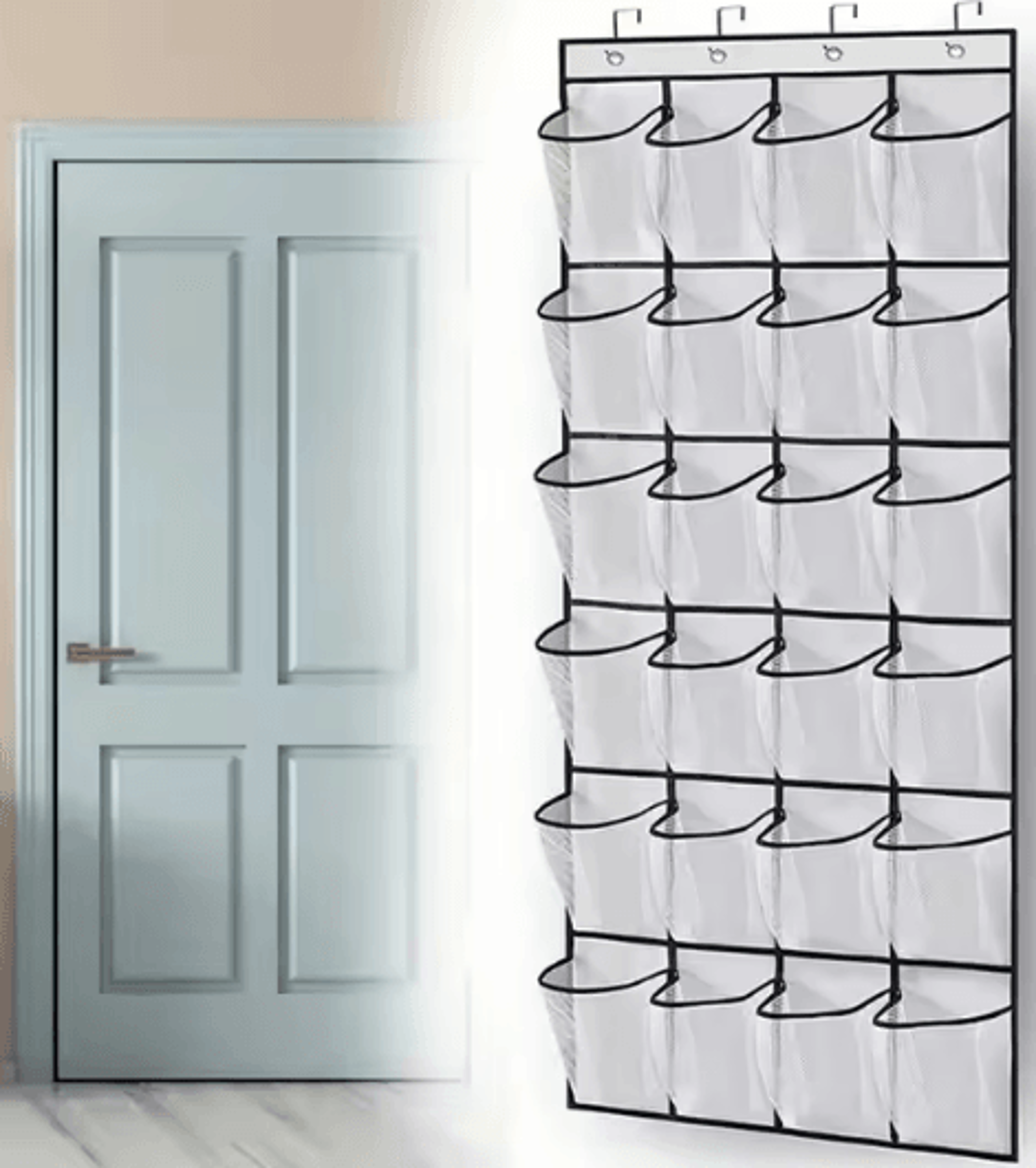 neatnest 24 pocket hanging shoe and closet organizer
