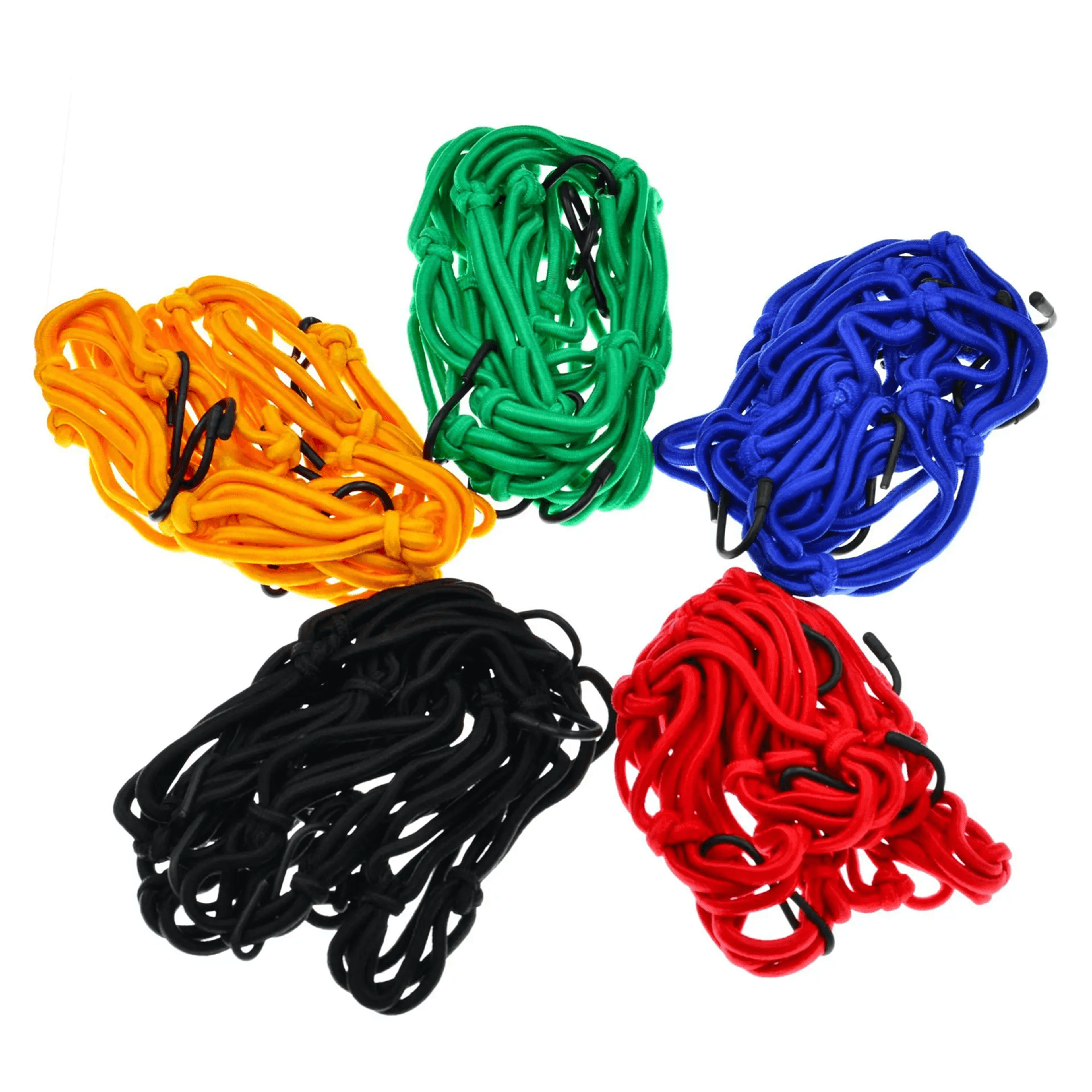 motogrip elastic bungee cargo net with 6 hooks for motorcycle helmets and luggage