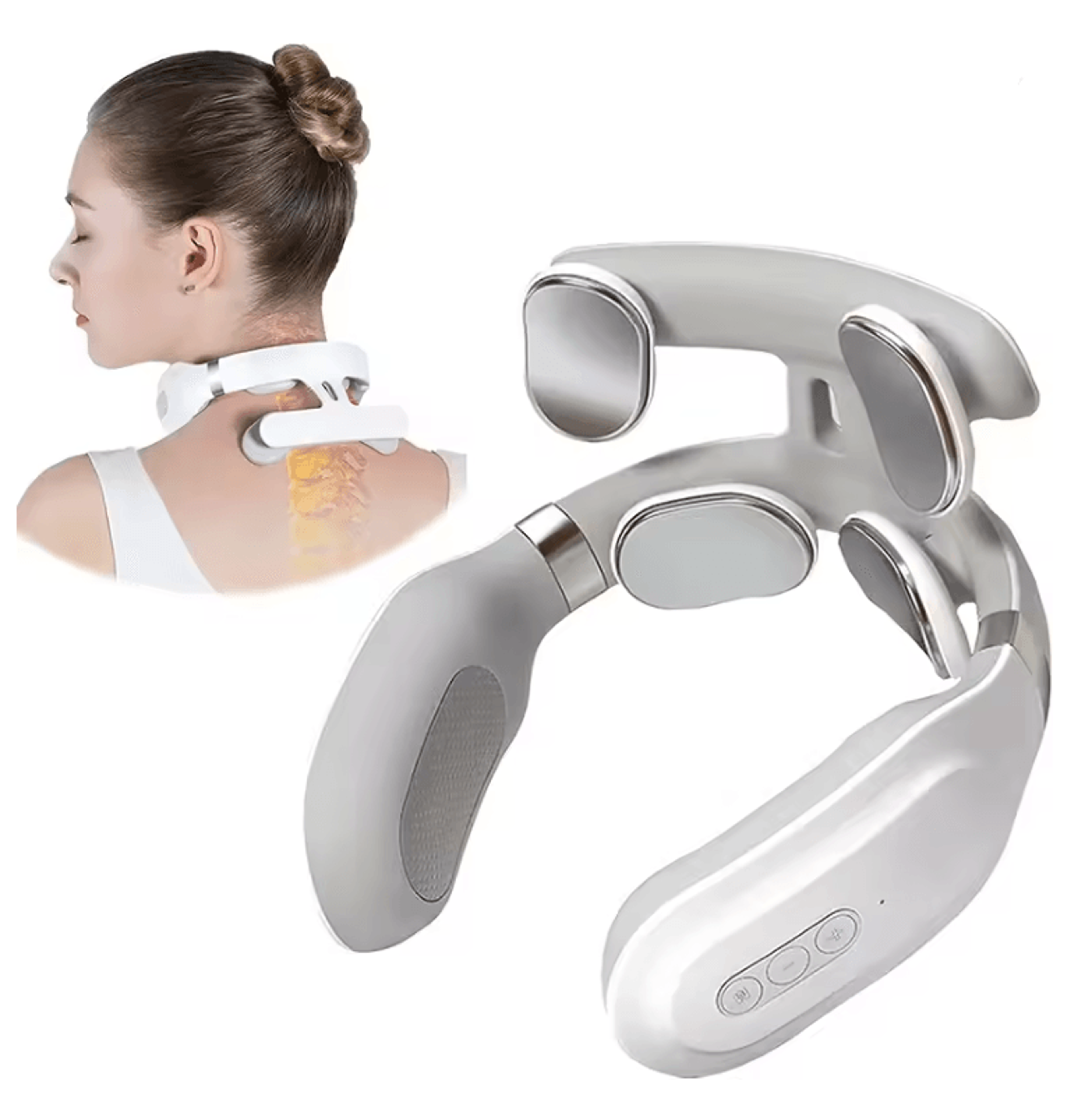 cerviease 4-head heated neck & shoulder massager with vibration & airflow