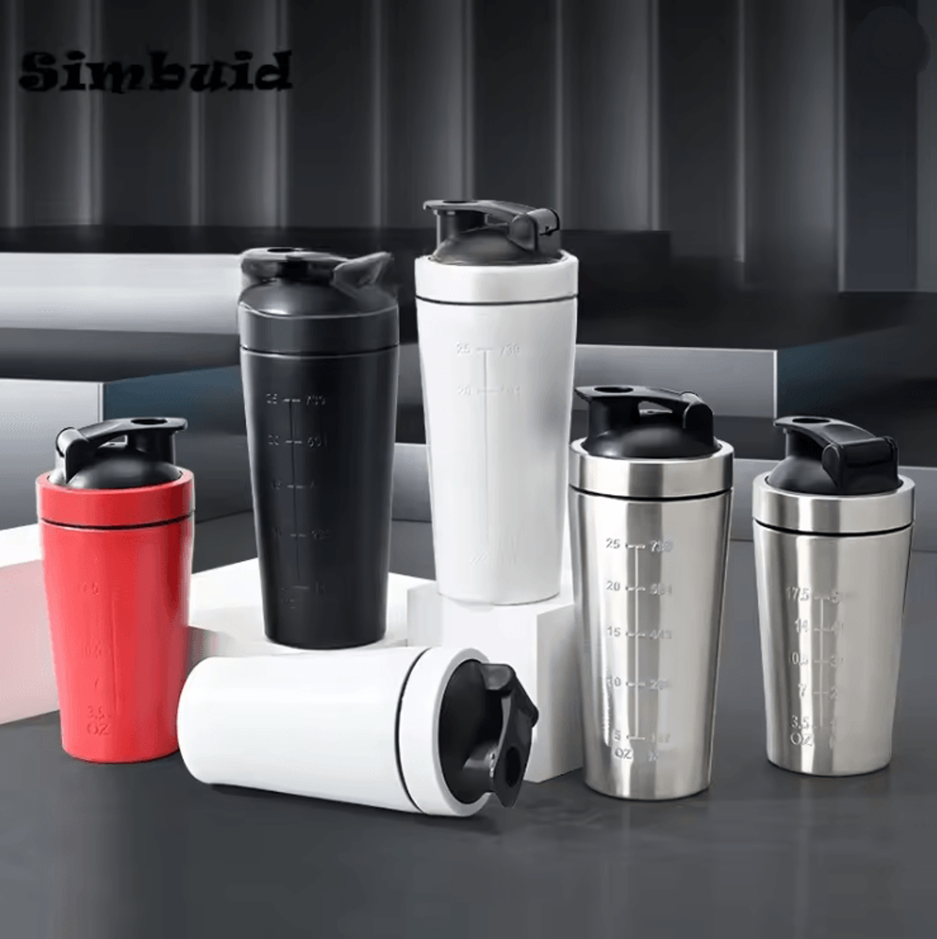 promix stainless steel protein shaker bottle with mixing ball