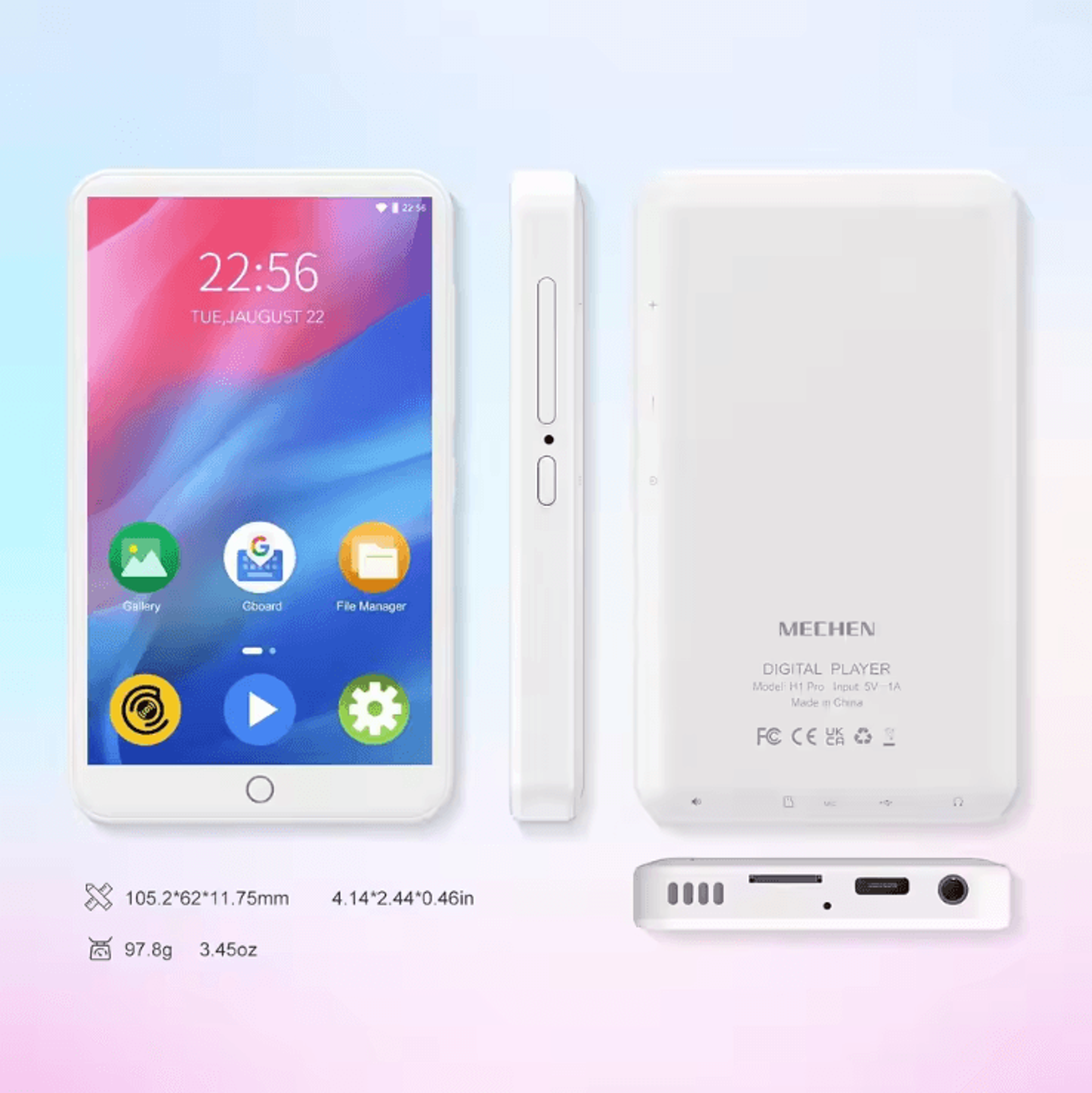 mechen android 9.0 mp3 player with bluetooth and wifi for streaming and offline music
