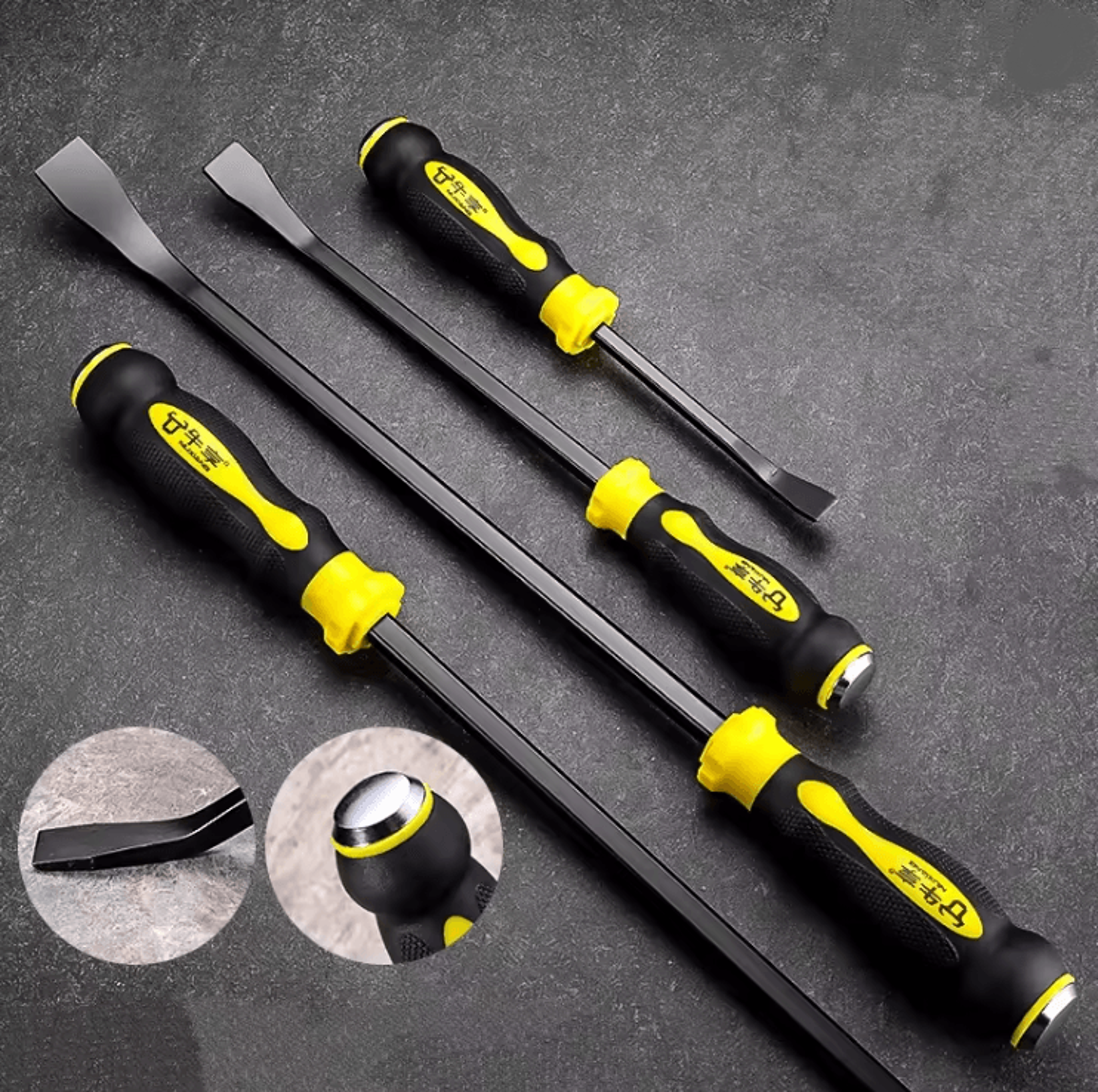 progrip heavy duty pry bar and tire lever tool set