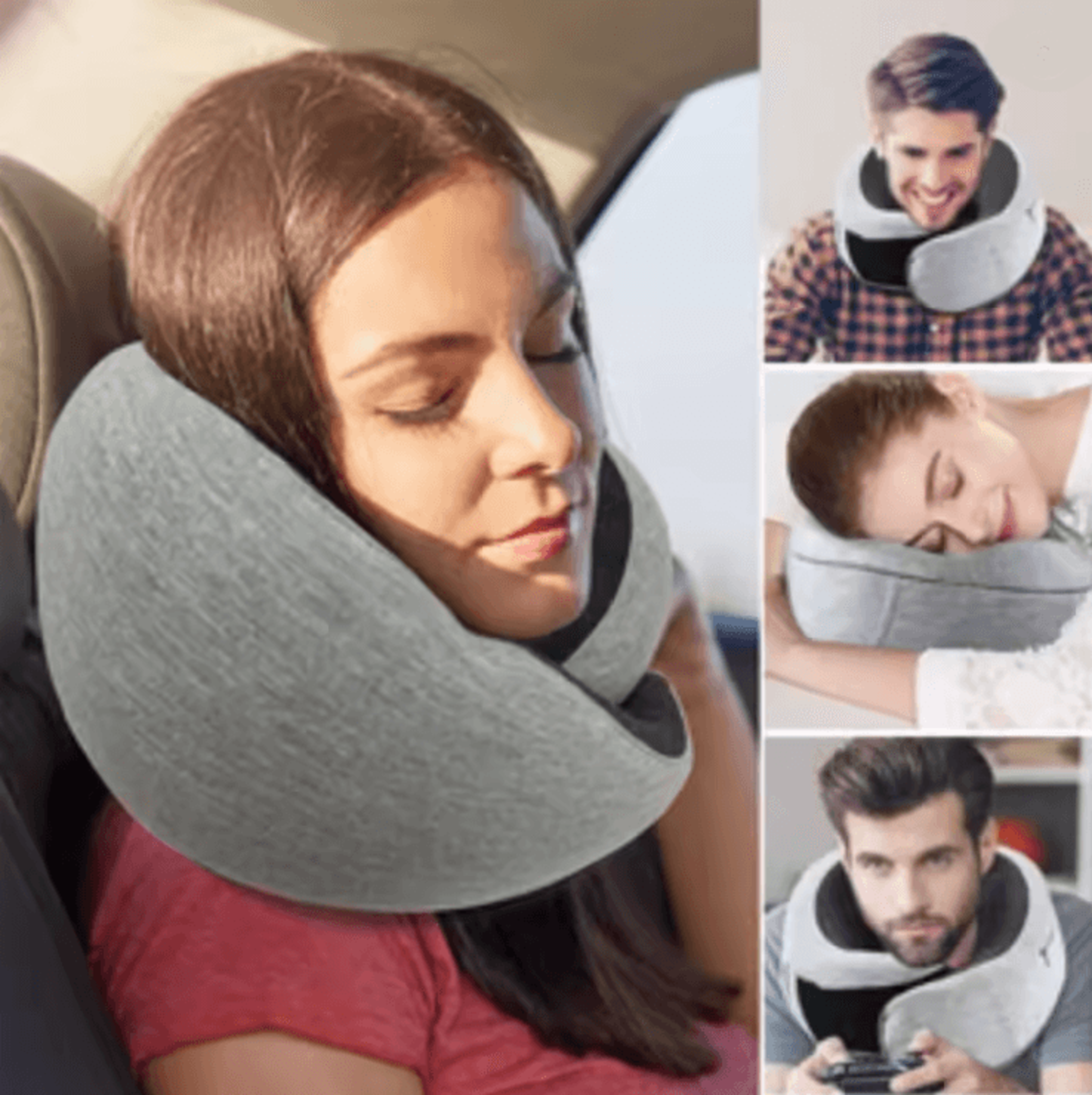 comfyglide u-shaped travel neck pillow for airplane and road trips