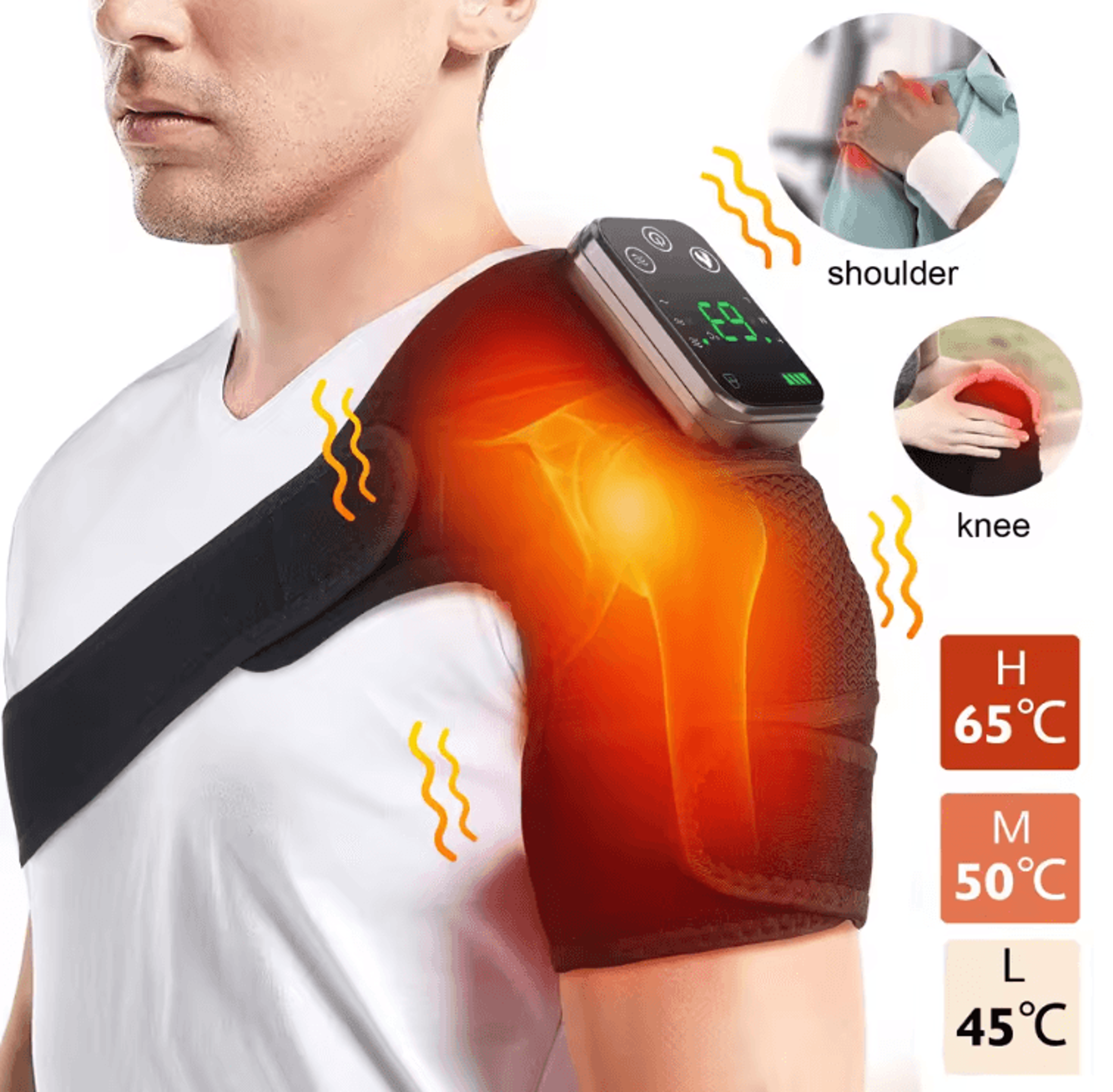 motionrelief 3-in-1 heated knee massage wrap
