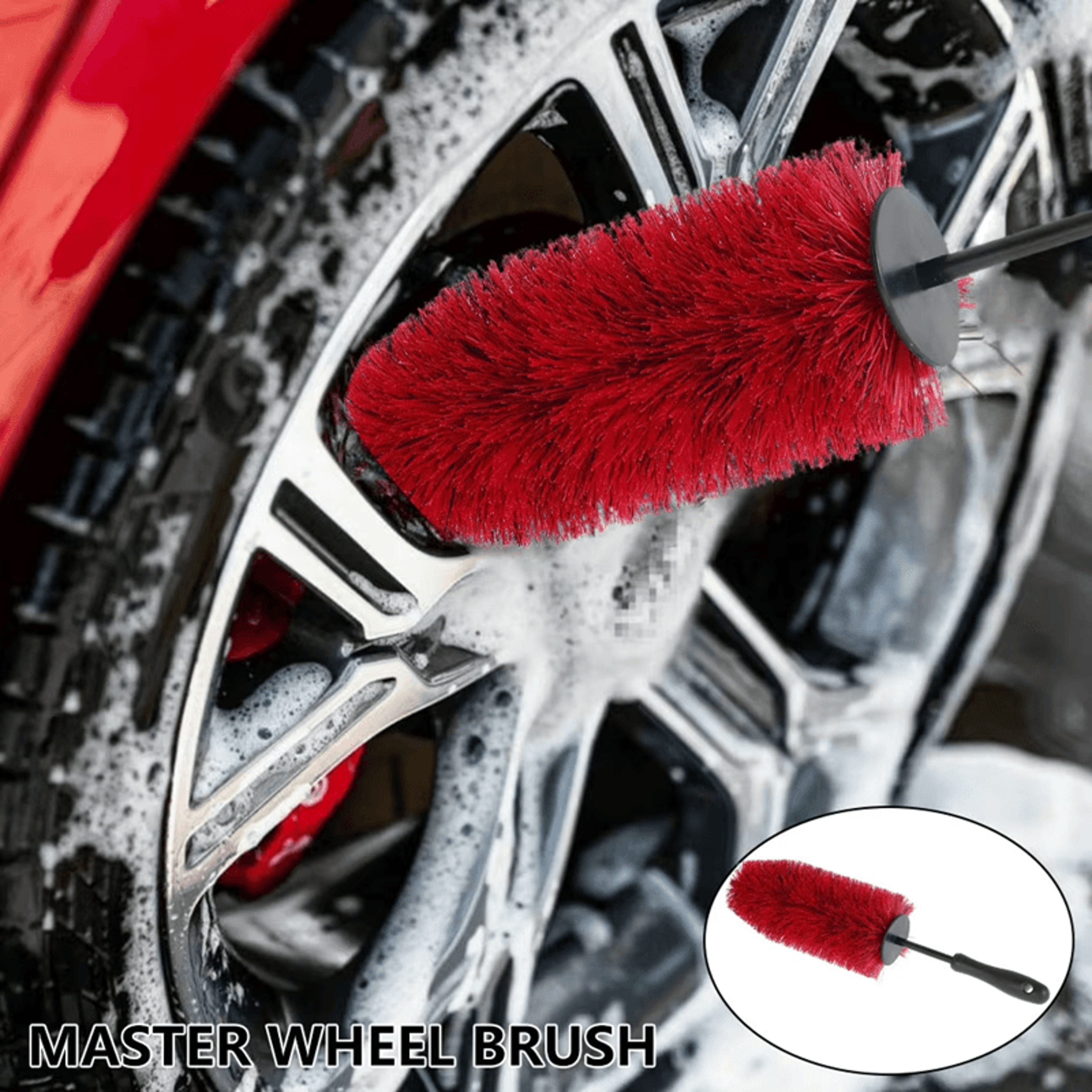 prodetail 45 cm soft bristle wheel & tire brush
